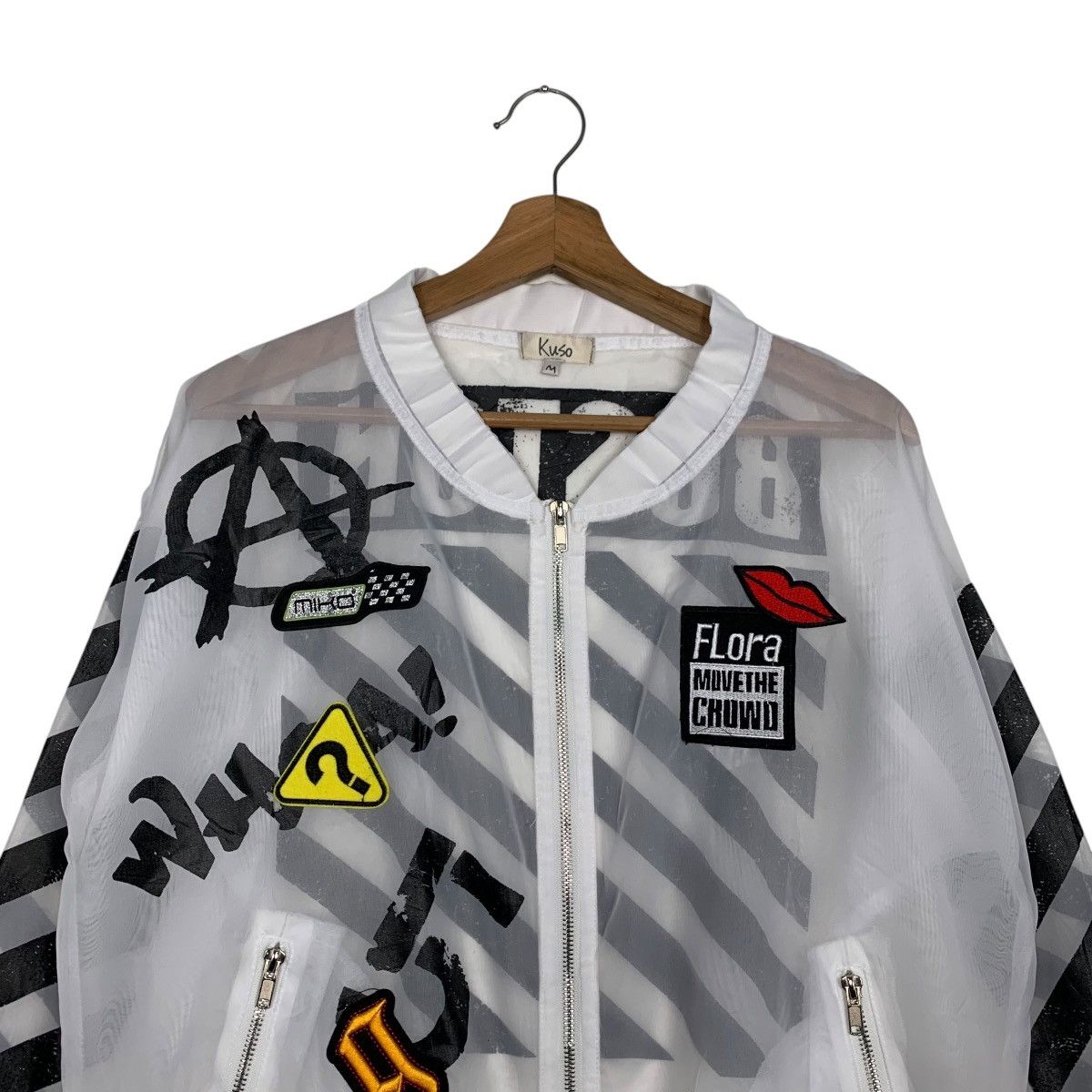 Japanese Brand KUSO Printed Polyester Light Jacket #2766-C125 Size M / US 6-8 / IT 42-44 - 2 Thumbnail