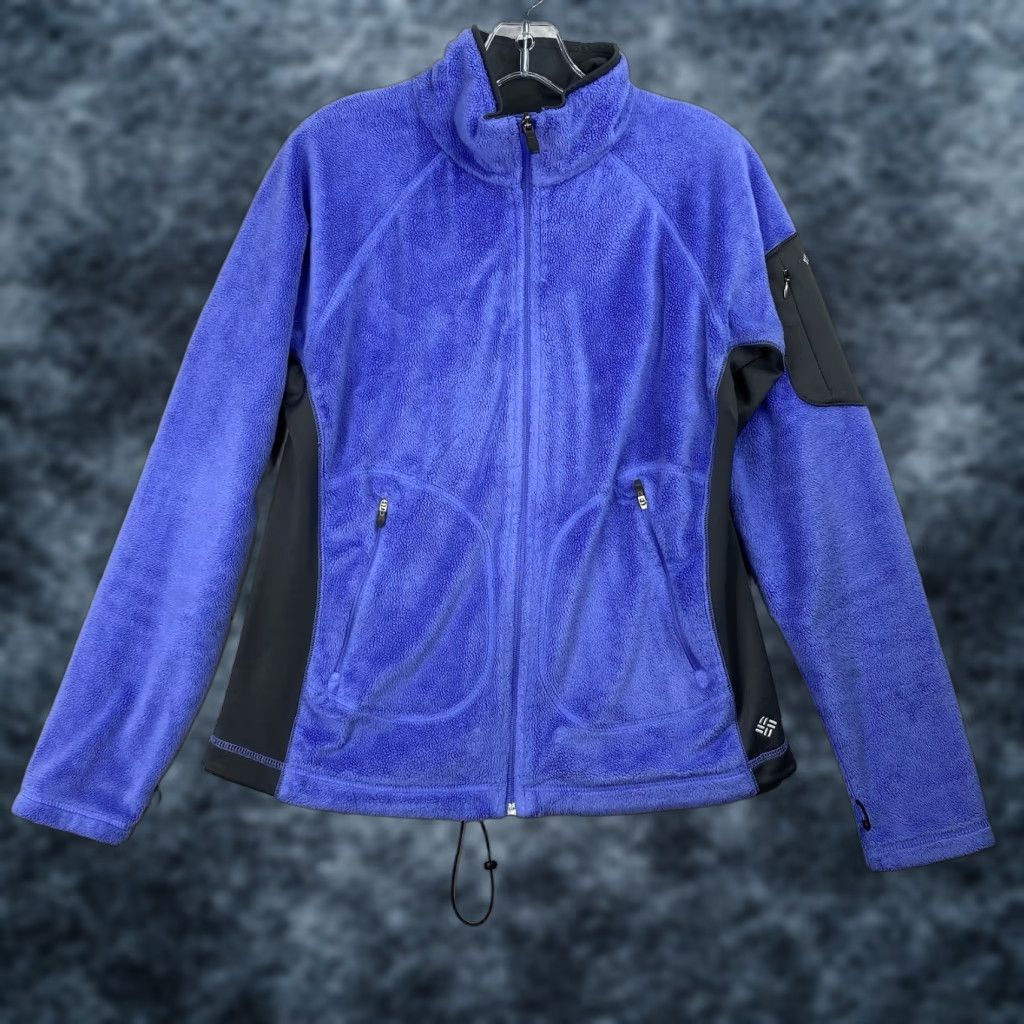 Vintage Columbia Jacket Women M Blue Full Zip Interchange Fleece Pockets Liner Outdoor Winter Fall Spring Regular Shirt Size M / US 6-8 / IT 42-44 - 1 Thumbnail