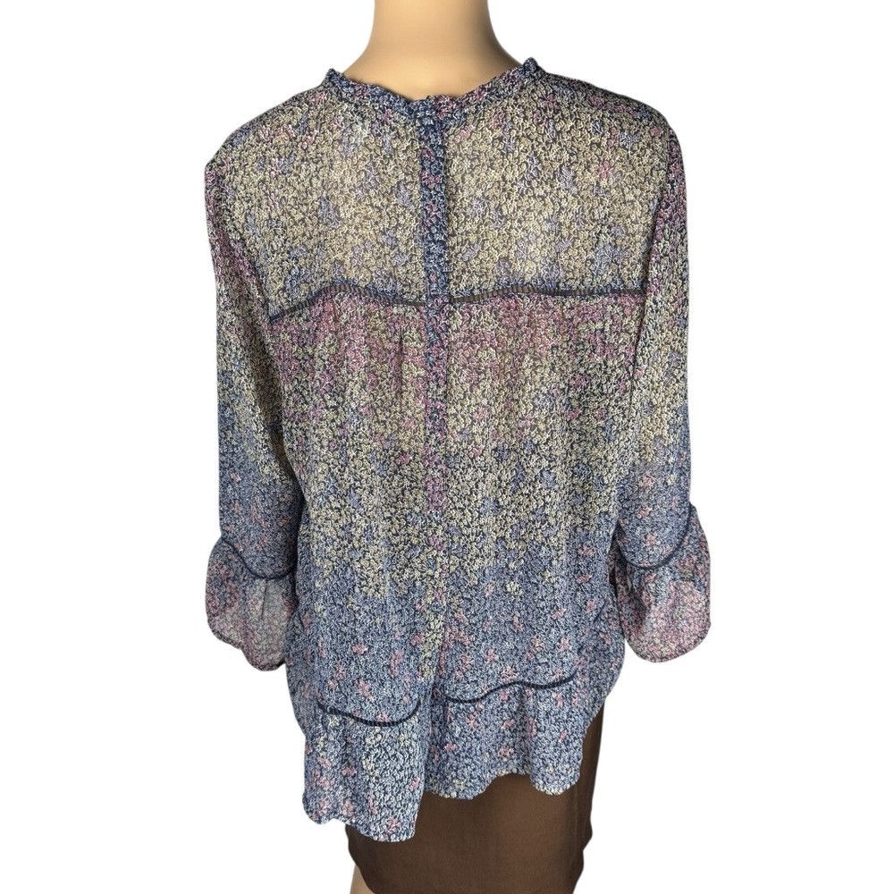 Lucky Brand Lucky Brand Peasant Chiffon Long Sleeve Floral Blouse Size Size XL / US 12-14 / IT 48-50 - 4 Thumbnail