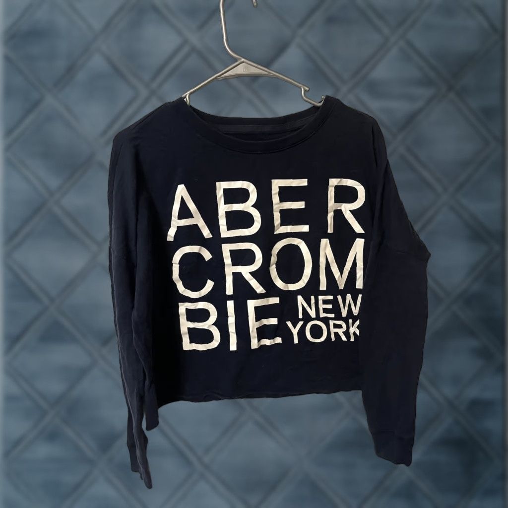 Abercrombie & Fitch Abercrombie & Fitch Crop Top Sweatshirt Logo A&F Women’s XS Crew Neck Pullover Long Sleeve Cropped Casual Shirt Blouse Size XS / US 0-2 / IT 36-38 - 1 Thumbnail