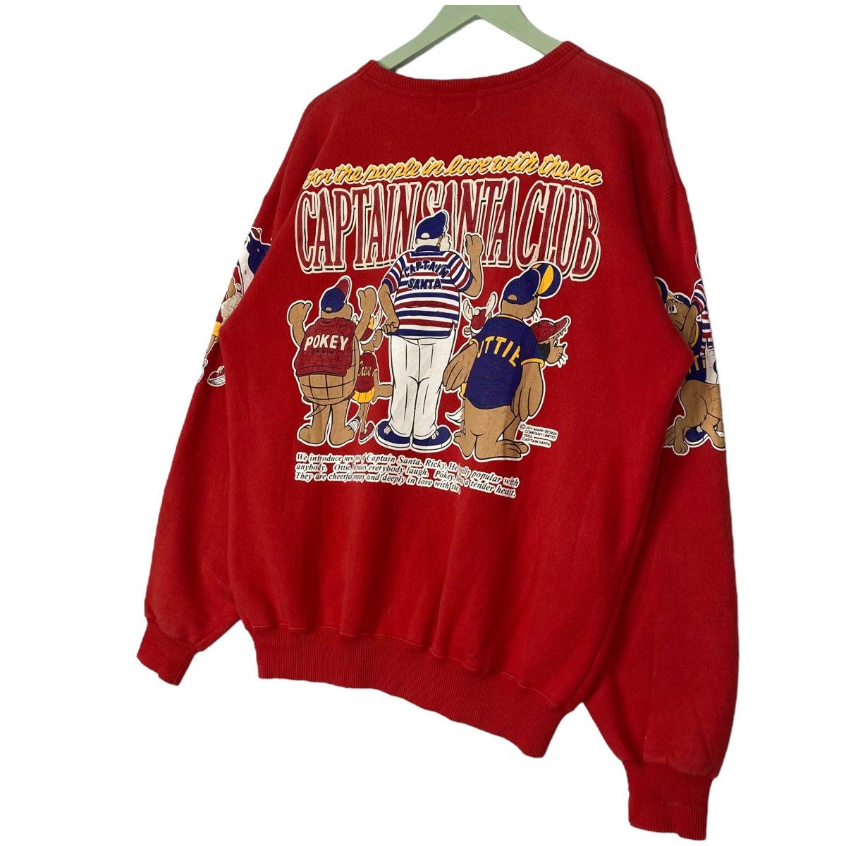 Vintage Vintage 90s Captain Santa Sweatshirt Crewneck Red Size L Size US L / EU 52-54 / 3 - 8 Thumbnail