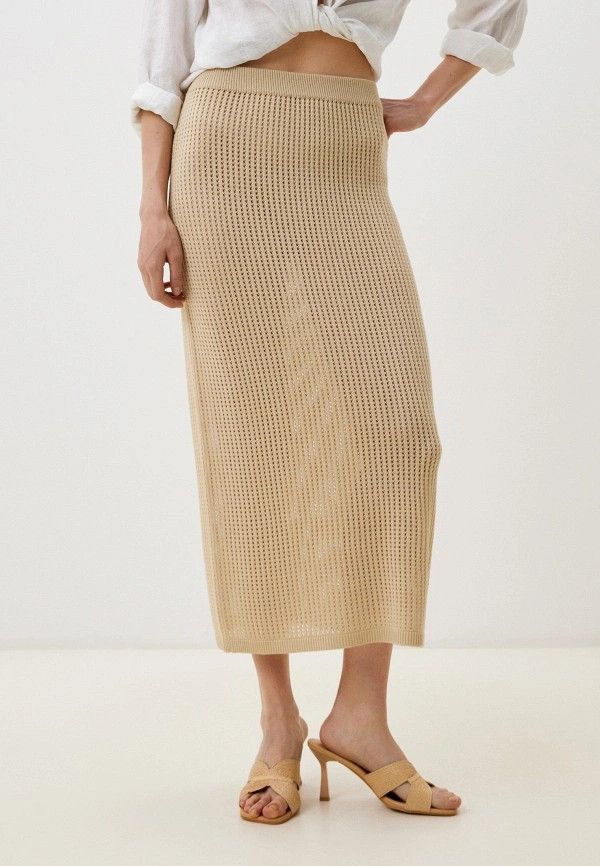 Loro Piana o1y1025 Midi Skirt in Beige Size 27" / US 4 / IT 40 - 1 Thumbnail