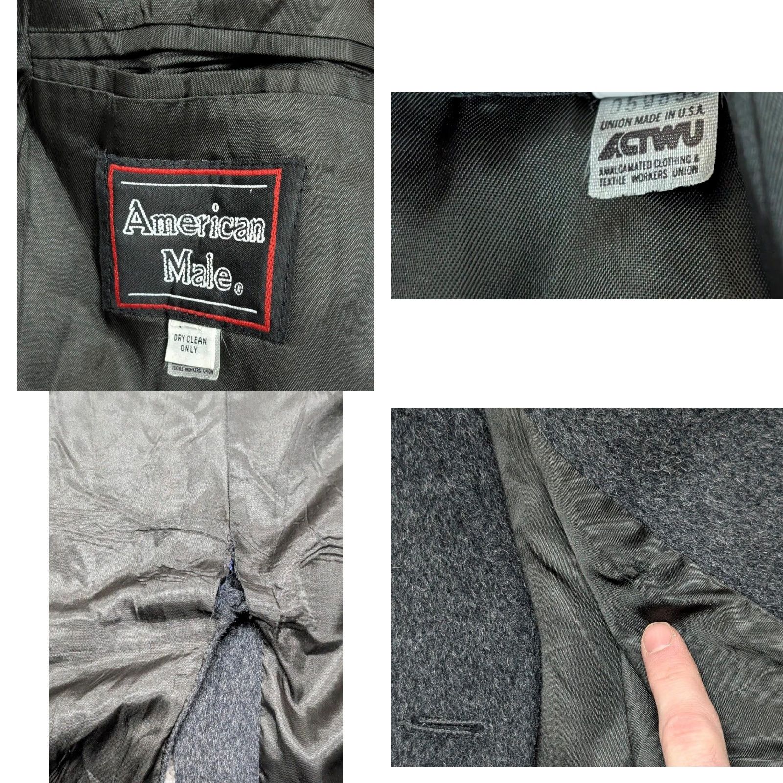 Doublet VINTAGE belted coat - OVERCOAT wool double breasted 38 gray AMERICAN MALE - Coat Mens Wool Mohair shaggy Size US S / EU 44-46 / 1 - 8 Thumbnail