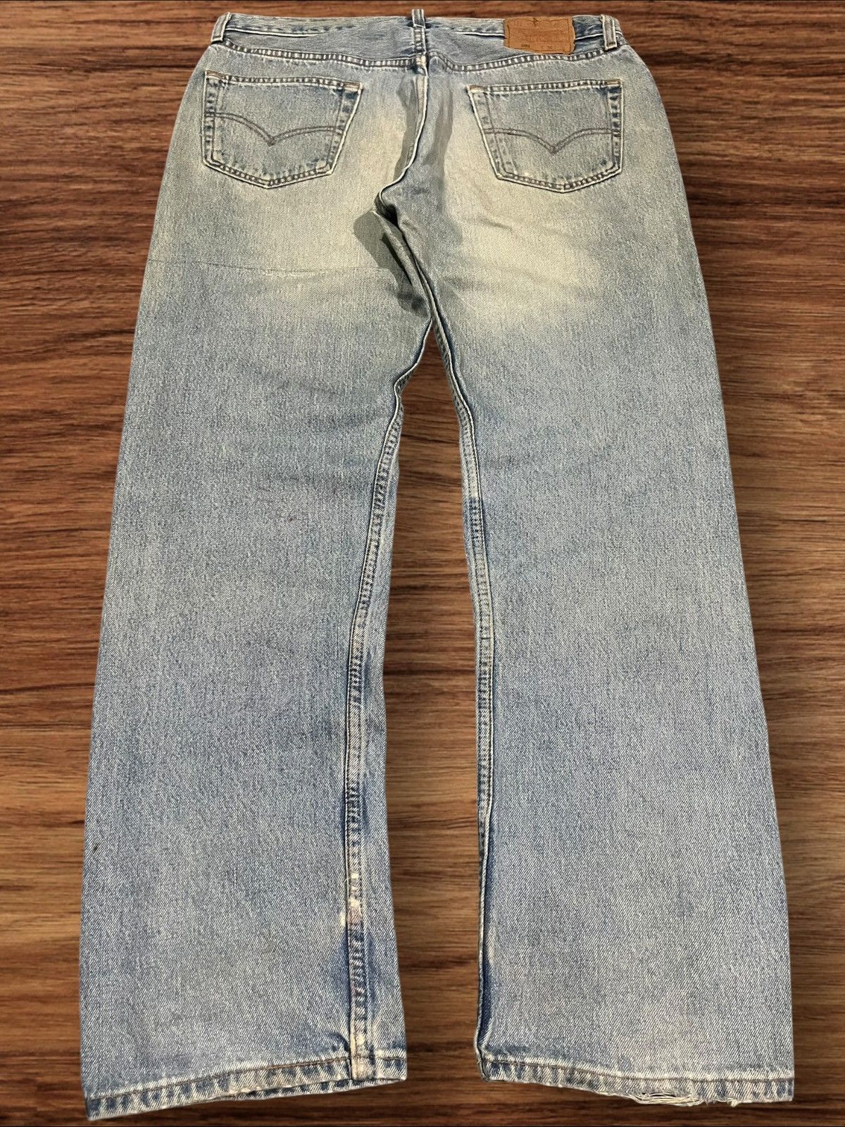 Levi's Vintage 90s Levi’s 501 Blue Wash Button Fly Distressed Jeans Size US 36 / EU 52 - 2 Thumbnail