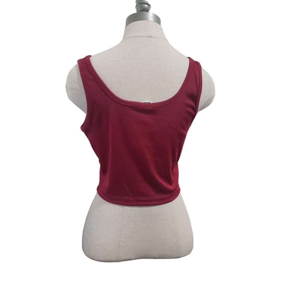 Designer CT1752 Red, Blue, Brown, Black Ribbed Cropped Tank (4) Large Size L / US 10 / IT 46 - 3 Thumbnail