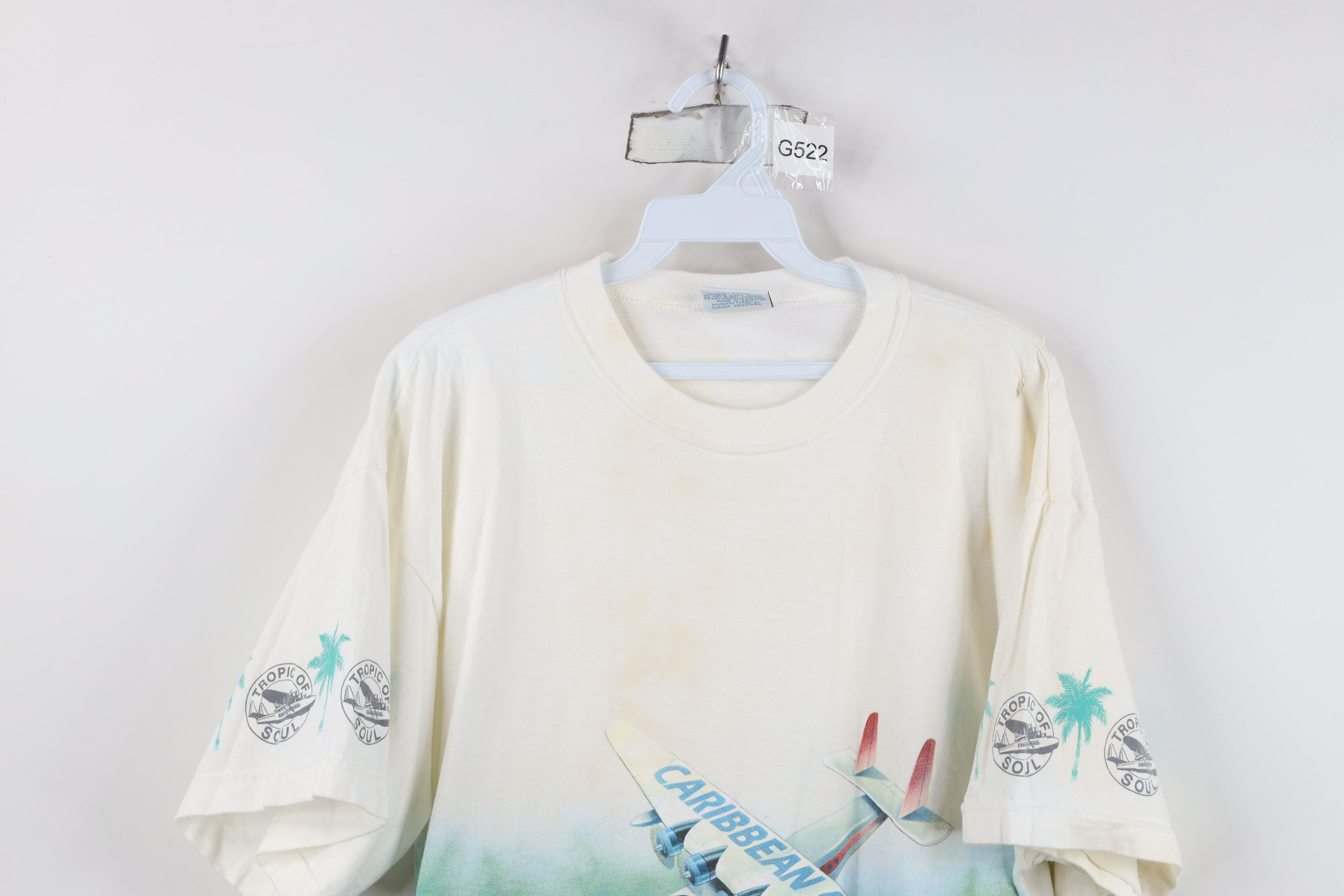 Vintage Vintage 90s Streetwear Caribbean Clipper Plane T-Shirt USA Size US L / EU 52-54 / 3 - 2 Thumbnail