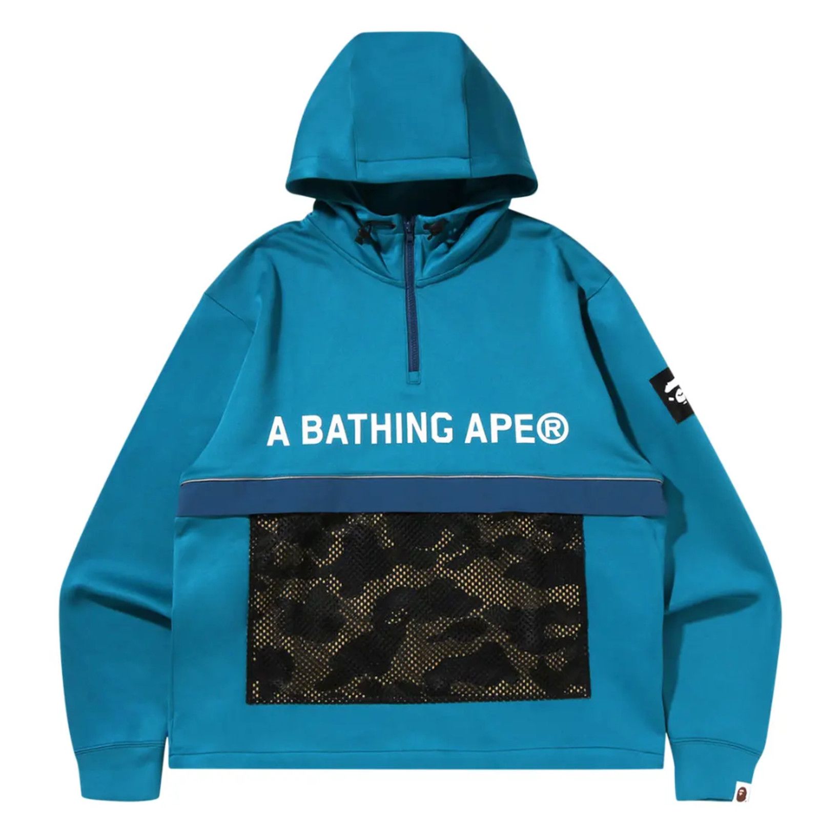 Bape Bape Camo Pocket Double Knit HalfZip Blue Hoodie Size Medium Size US M / EU 48-50 / 2 - 1 Thumbnail