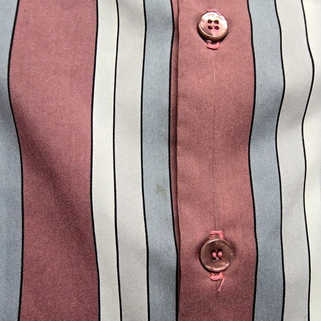Vintage Vintage D'Avila Striped Button-Up Shirt Burgundy L Shirt Size US L / EU 52-54 / 3 - 6 Thumbnail