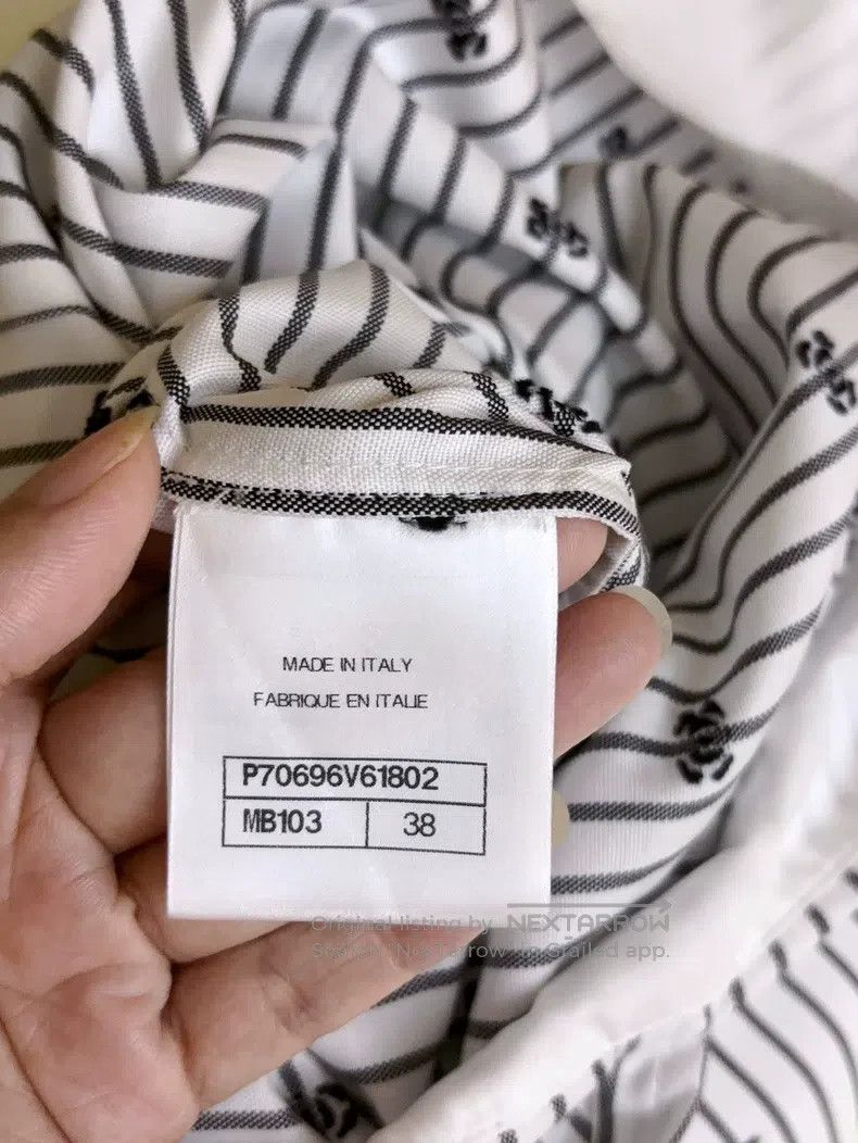 Chanel Chanel Vertical stripe dress with full logo Size XS / US 0-2 / IT 36-38 - 7 Thumbnail