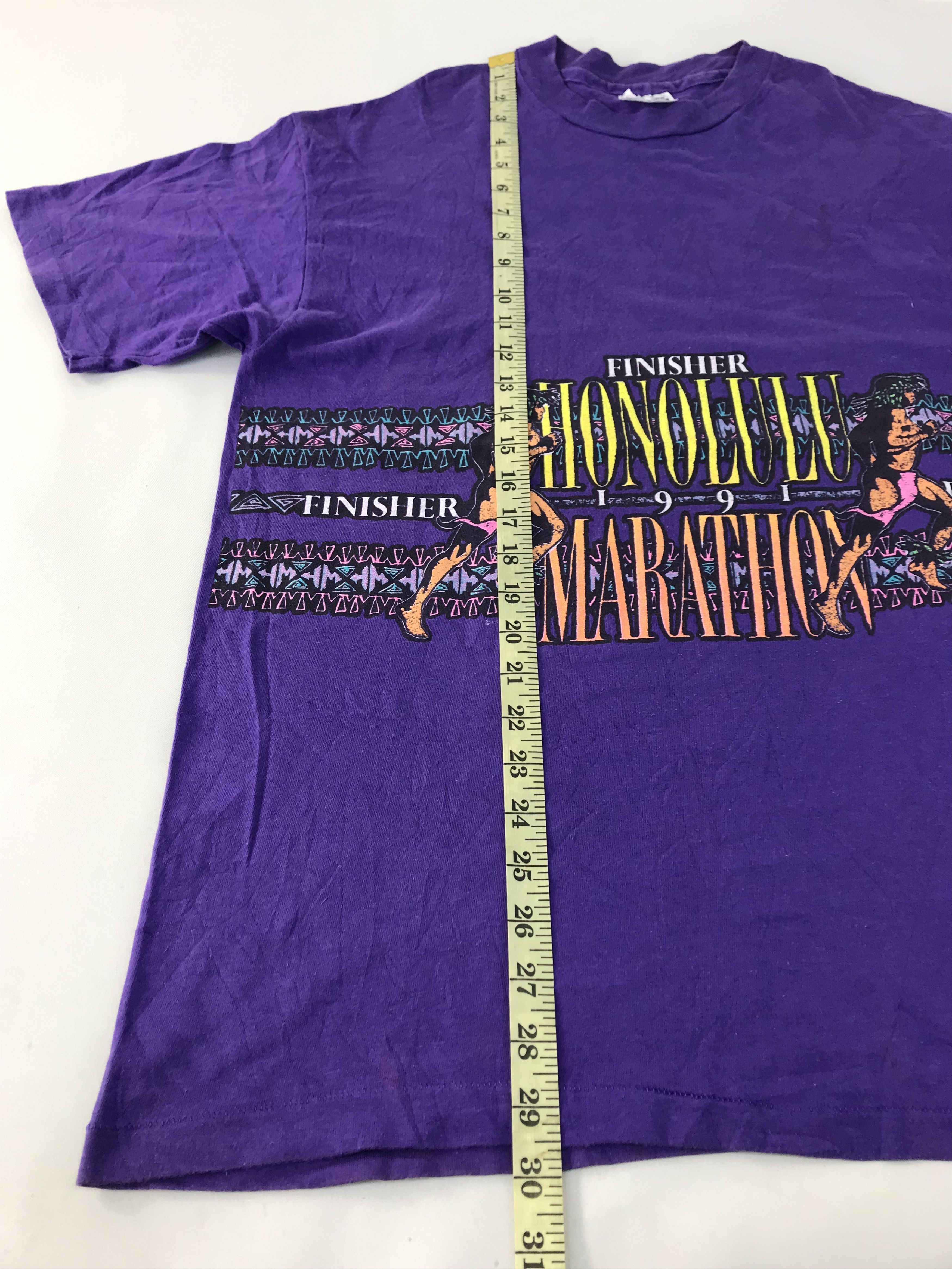 Hanes 90s JAL Finisher Honolulu Marathon 1991 Running Tee T-shirt Size US L / EU 52-54 / 3 - 10 Thumbnail