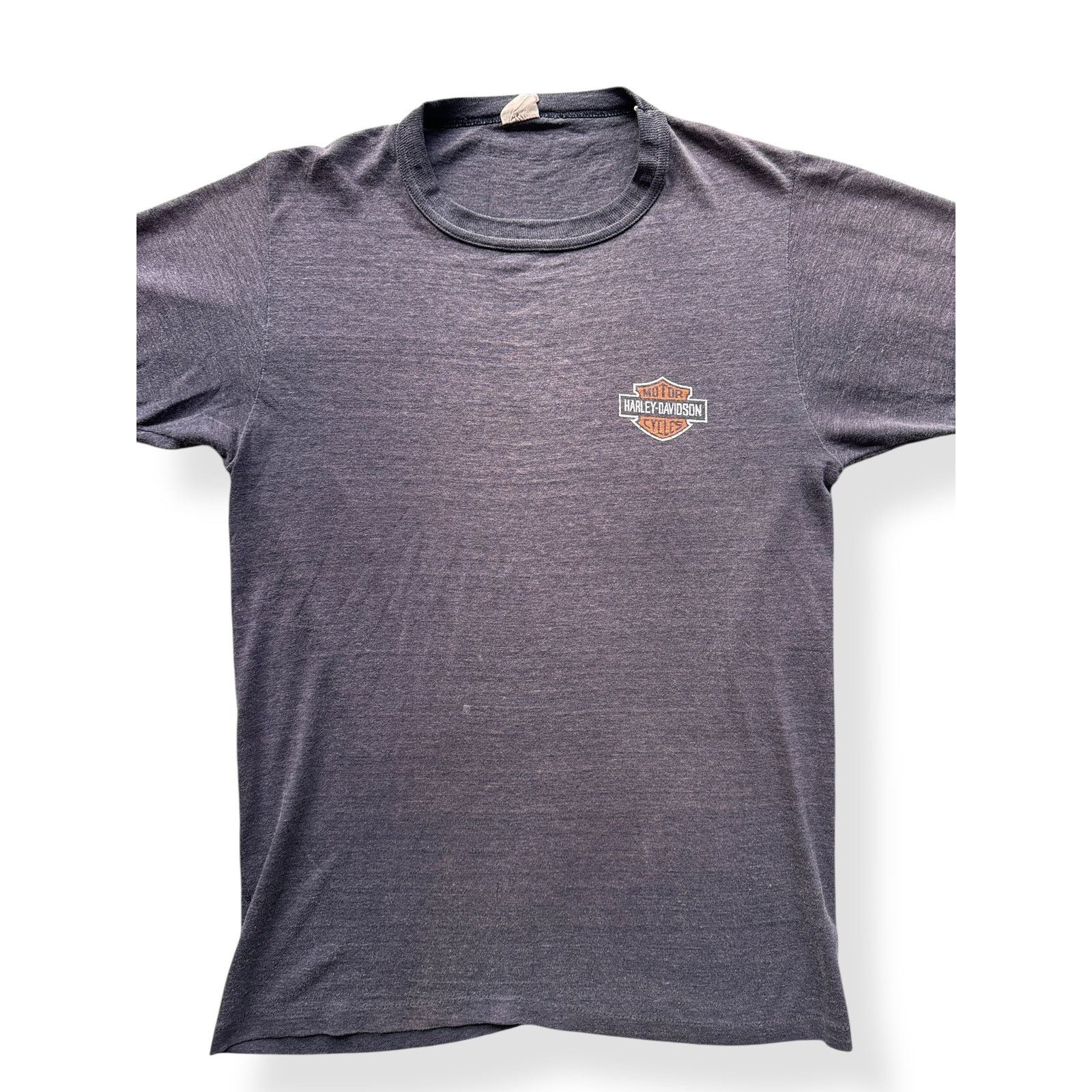 Harley Davidson × Vintage Vintage Faded Calgary Harley Davidson Ringer Tee SZ S Size US M / EU 48-50 / 2 - 3 Thumbnail