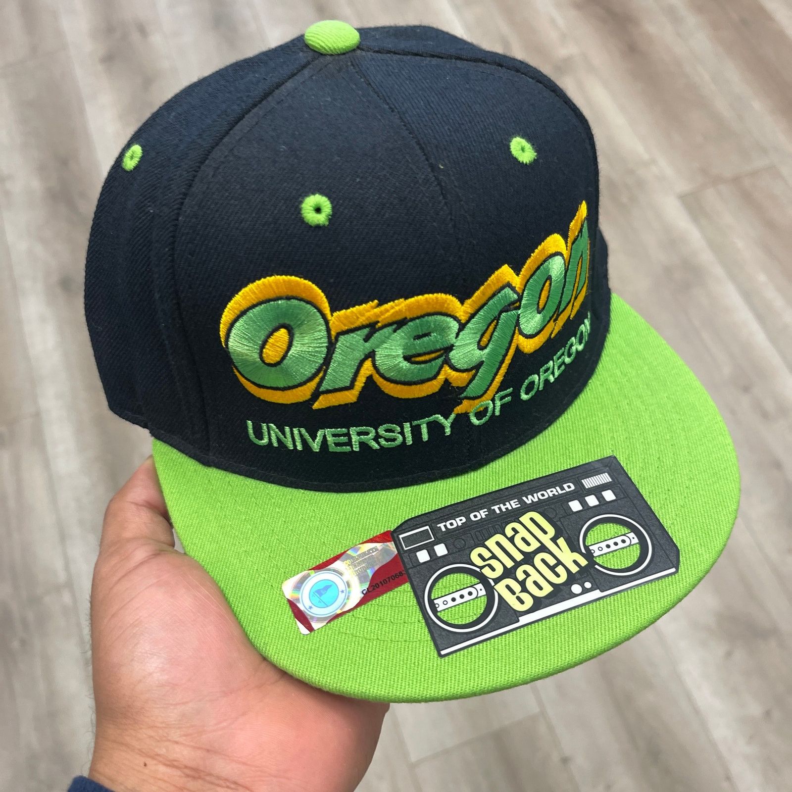 New Era Oregon Ducks Zephyr Hat Cap Snapback Neon Green NCAA College Size ONE SIZE - 1 Thumbnail