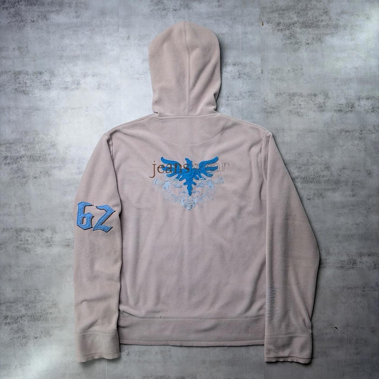 George Y2K Beige George Grunge Skater Fleece Zip Up Hoodie Size US L / EU 52-54 / 3 - 2 Thumbnail