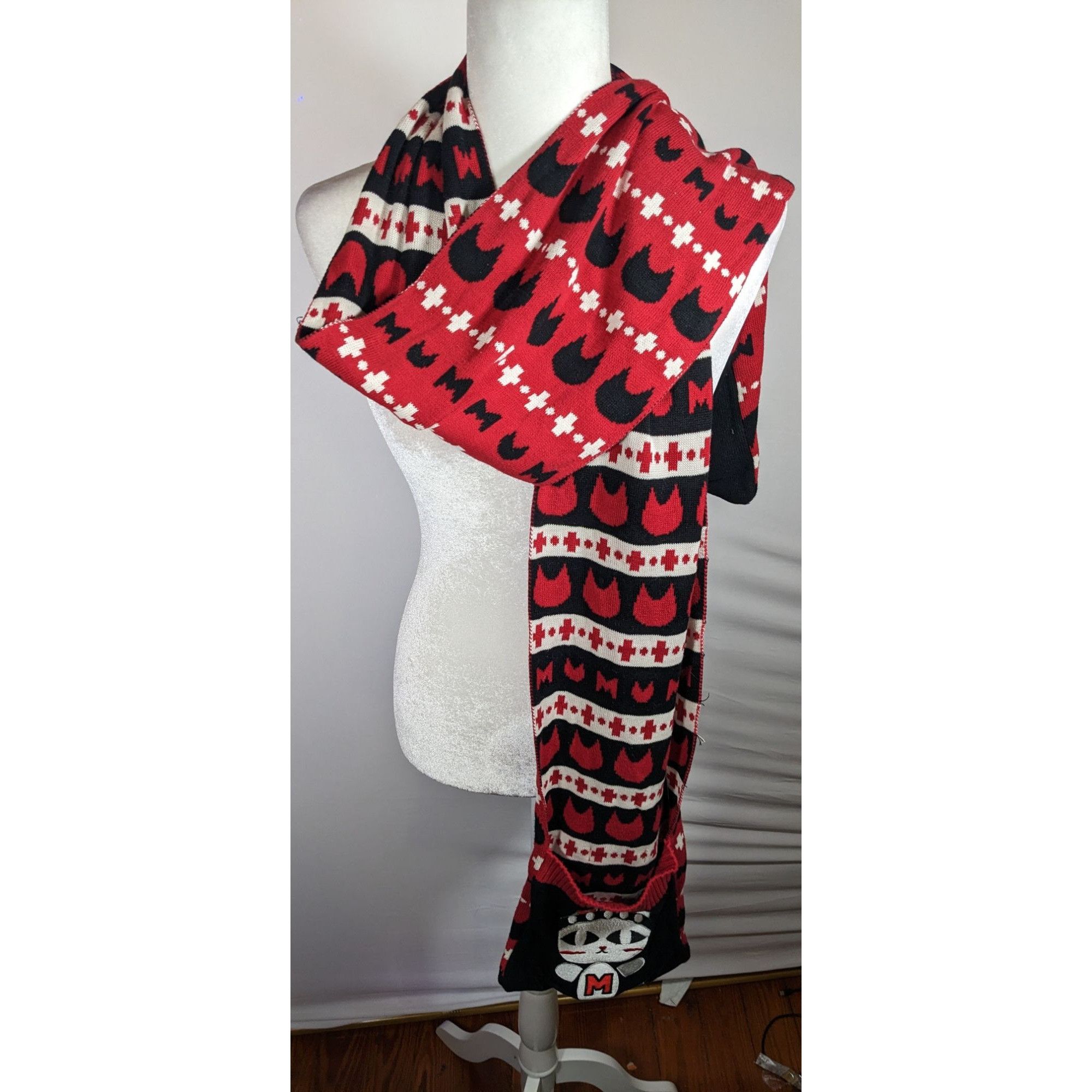 Other Azona A02 Black And Red Reversible Cat Scarf With Pockets Size ONE SIZE - 11 Thumbnail