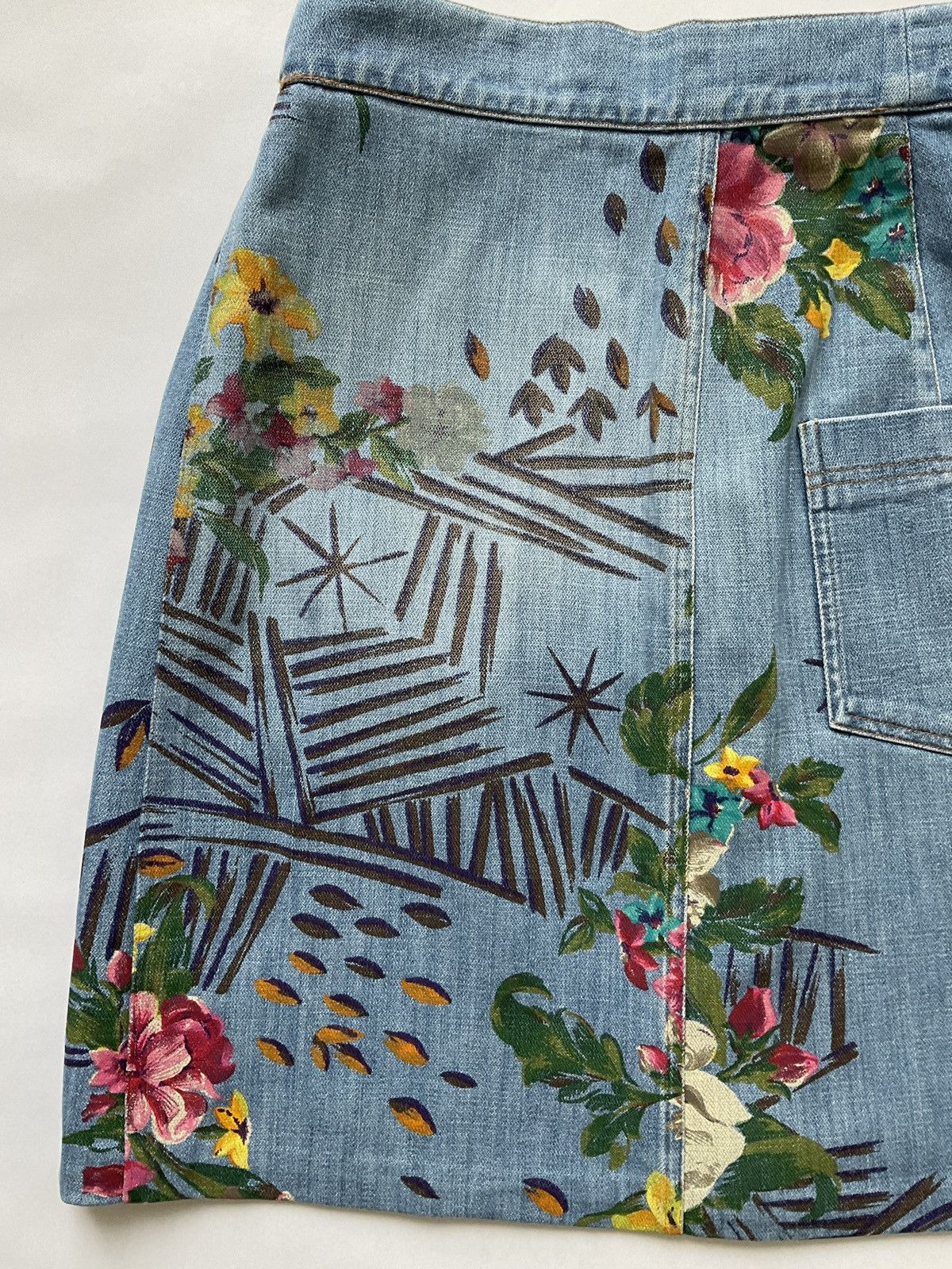 Kenzo Kenzo vintage denim printed skirt Size 30" / US 8 / IT 44 - 9 Thumbnail