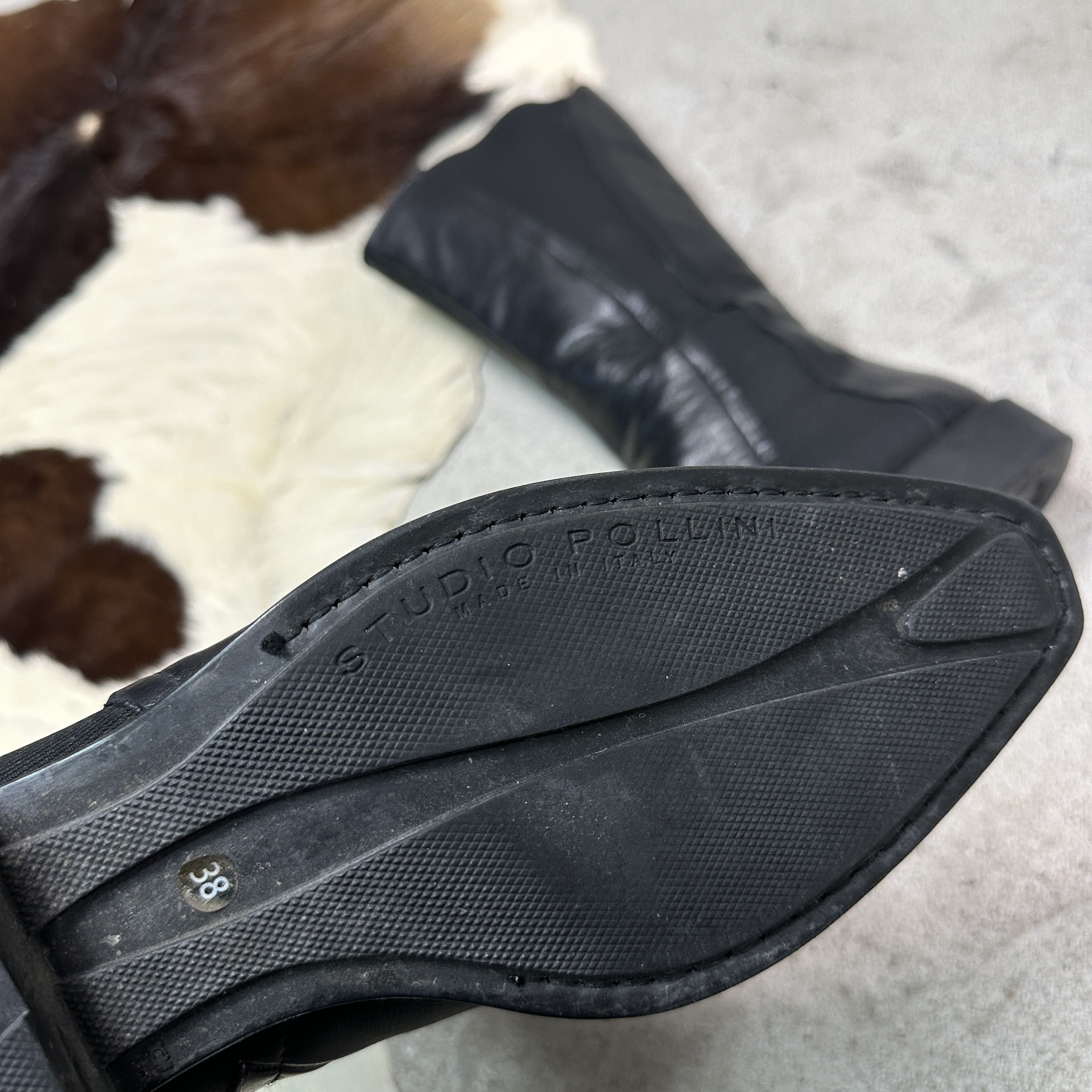 Pollini Vintage Grunge Leather Studio Pollini Pointy Boots Y2K Size US 8 / IT 38 - 8 Thumbnail