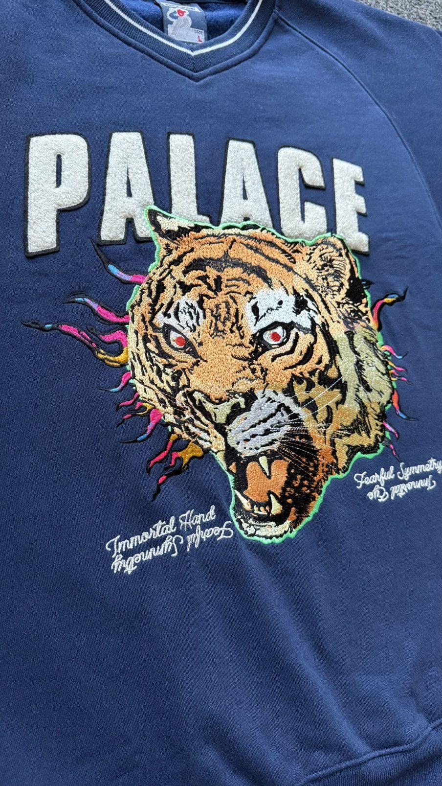 Palace Palace Tora Tora Crewneck Navy Size US L / EU 52-54 / 3 - 4 Thumbnail