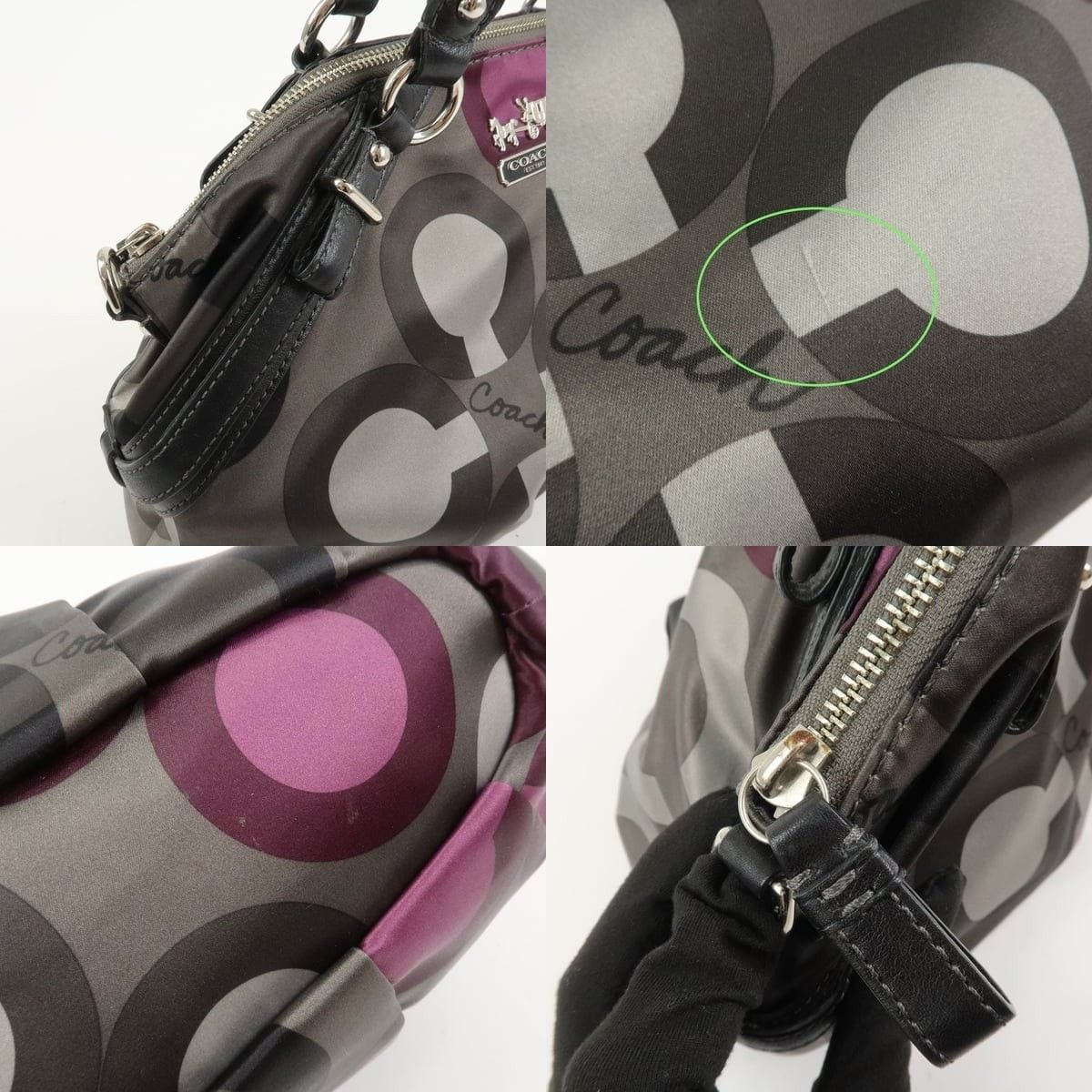 Coach Coach Signature C Print Nylon Shoulder Bag Gray Size ONE SIZE - 6 Thumbnail