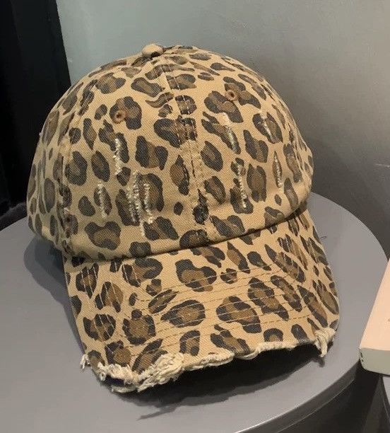 Other Retro punk vintage leopard distressed raw cap hat Size ONE SIZE - 3 Thumbnail