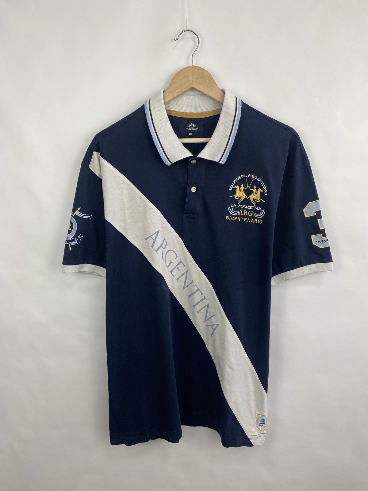 La Martina 🇦🇷 Vintage 90s La Martina Argentina T-Shirt Y2K Rare Retro Size US XXL / EU 58 / 5 - 3 Thumbnail