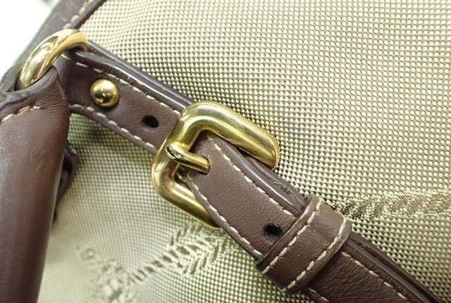Prada Prada 2-Way Jacquard Canvas Leather Tan Shoulder Bag Size ONE SIZE - 10 Thumbnail