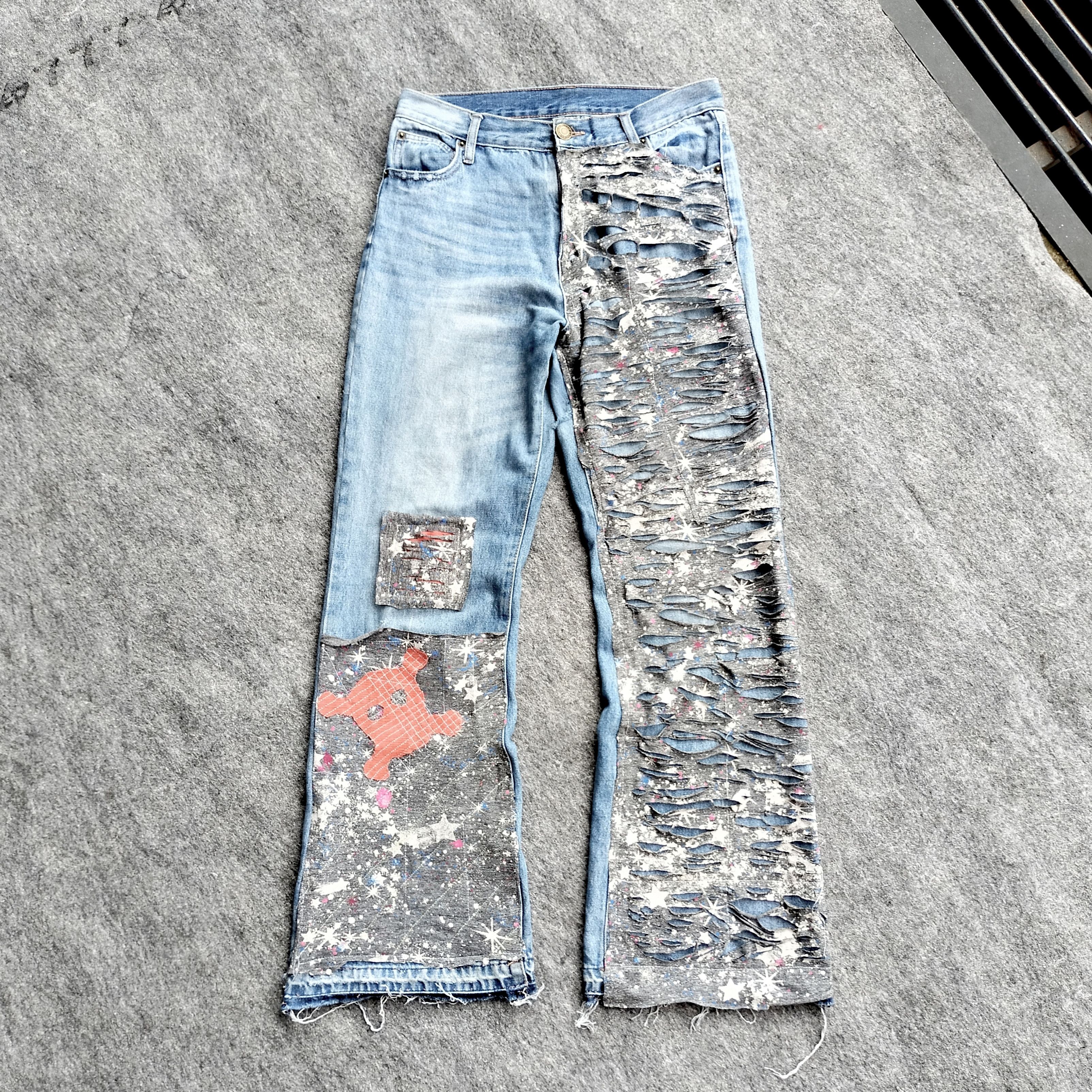 Kapital GRL skil patch destroyed double layered flare jeans Size US 30 / EU 46 - 1 Thumbnail