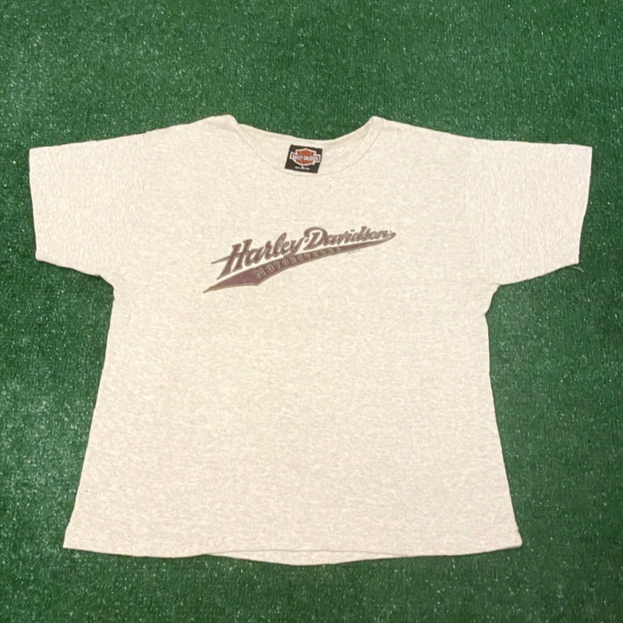 Harley Davidson VINTAGE Harley-Davidson Spell Out Logo Atlantic City 1999 Shirt Womens Large Gray 90s Biker Grunge Punk T-Shirt Size L / US 10 / IT 46 - 4 Thumbnail