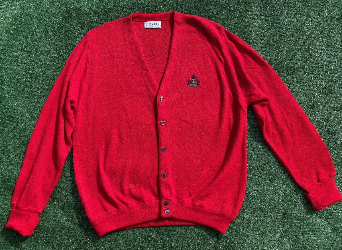 Izod 80’s Izod Embroidered Logo Red Cardigan Sweater Men’s XL Size US XL / EU 56 / 4 - 2 Thumbnail