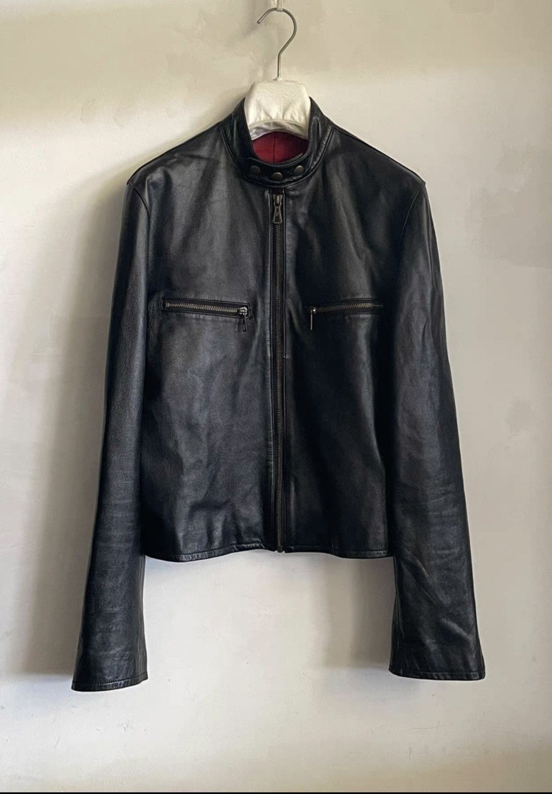 Jean Paul Gaultier Jean Paul Gaultier｜Cross zipper motorcycle leather jacket Size US M / EU 48-50 / 2 - 1 Thumbnail
