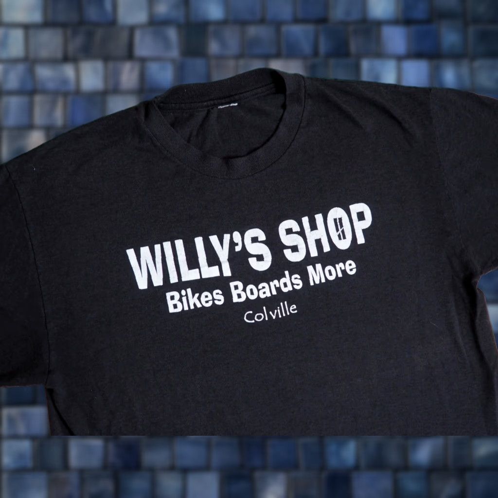 Vintage VINTAGE 90s Y2K 2000s Willys Bike Shop Cycling Colville Faded Black Tee T-Shirt M Mens Short Sleeve Crew Neck Cotton Logo Graphic Print Size US M / EU 48-50 / 2 - 1 Thumbnail