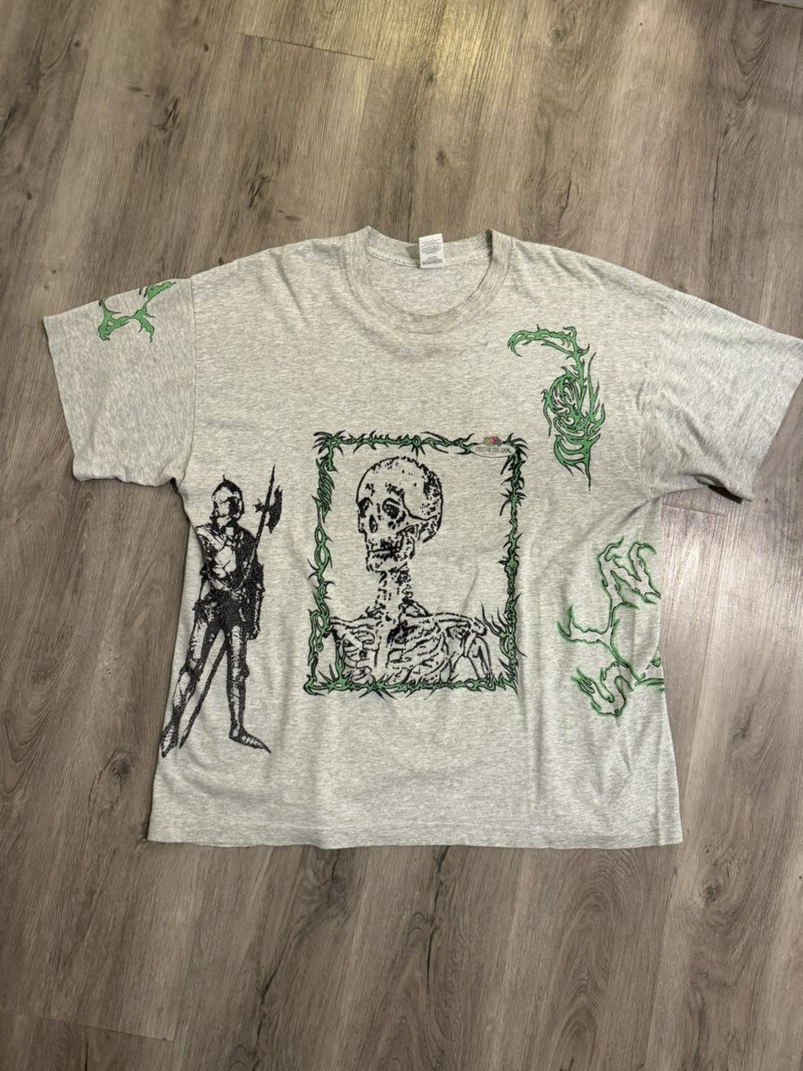 image of Art x Vintage Hand Drawn Vintage Tee in Grey, Men's (Size XL)