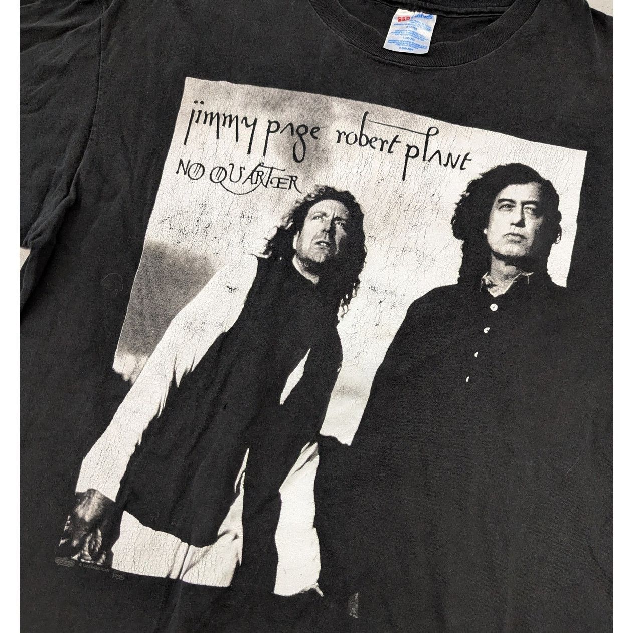 Band Tees × Hanes × Vintage Vintage 1995 Jimmy Page & Robert Plant World Tour T-shirt Size US XL / EU 56 / 4 - 2 Thumbnail