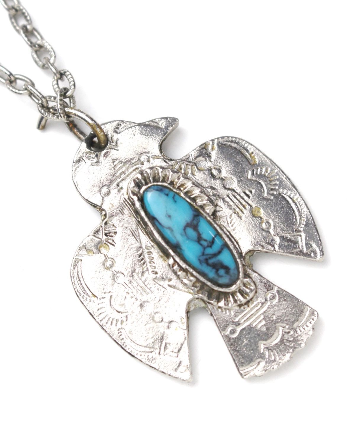 Vintage 1970S DACO THUNDERBIRD TOURIST SILVER TONE PENDANT NECKLACE Size ONE SIZE - 3 Thumbnail