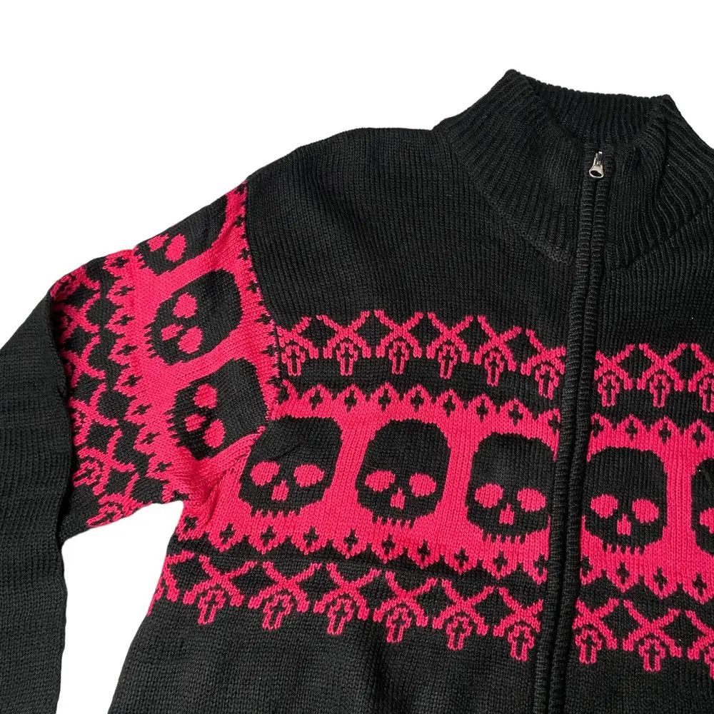 If Six Was Nine 2000's Bullet Noise Skull Cross Knitted Size US M / EU 48-50 / 2 - 2 Thumbnail