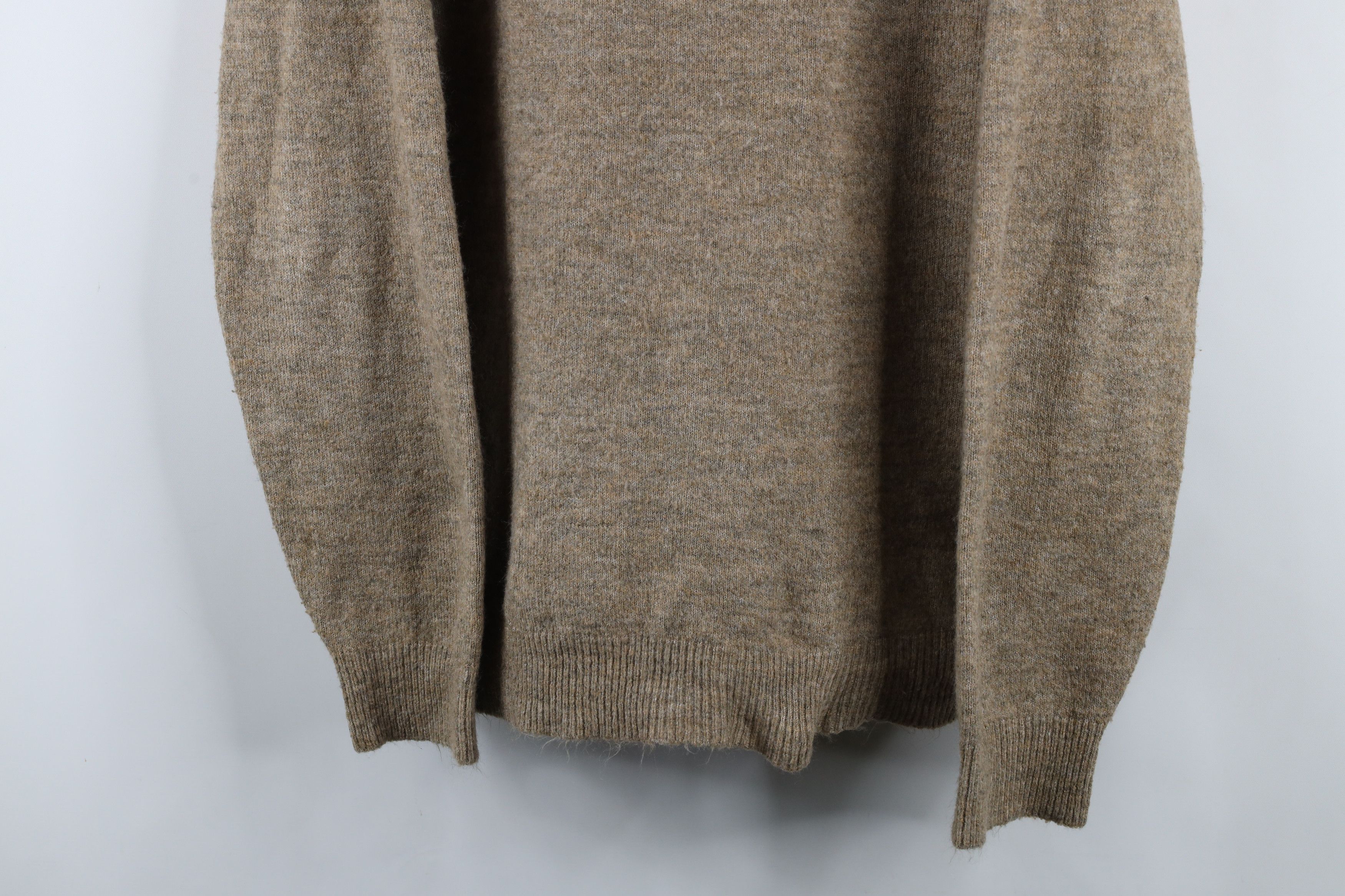 Vintage Vintage 90s Streetwear Knit Crewneck Sweater Oatmeal Brown Size US L / EU 52-54 / 3 - 3 Thumbnail