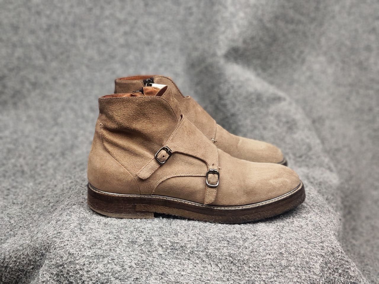 Vintage Camerlengo Italy Design Suede Brown Classic Buckle Boots Size US 6 / EU 39 - 8 Thumbnail