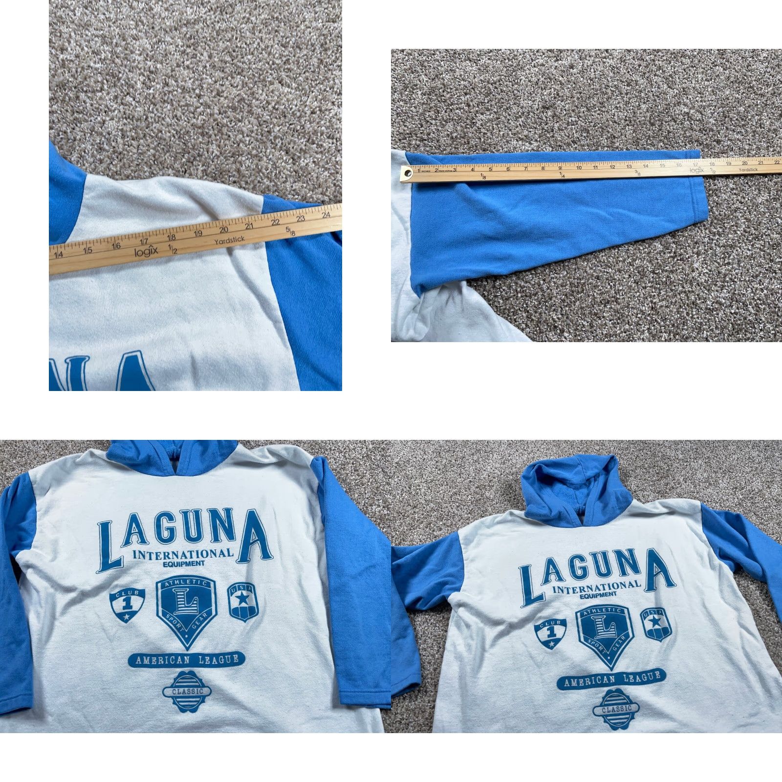 Vintage Vintage VTG 90s Laguna International Equipment Hoodie Adult Large White Blue Sweatshirt Size US L / EU 52-54 / 3 - 8 Thumbnail