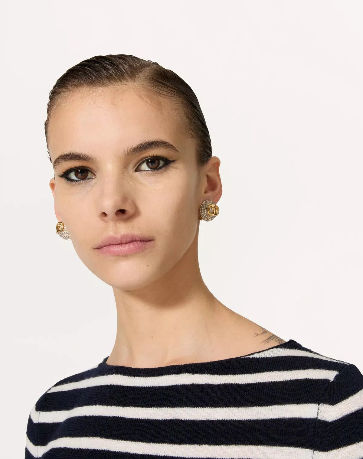 Valentino oc11z0725 Size:OS/Swarovski® Crystal Earrings in Silver/Gold Size ONE SIZE - 5 Thumbnail