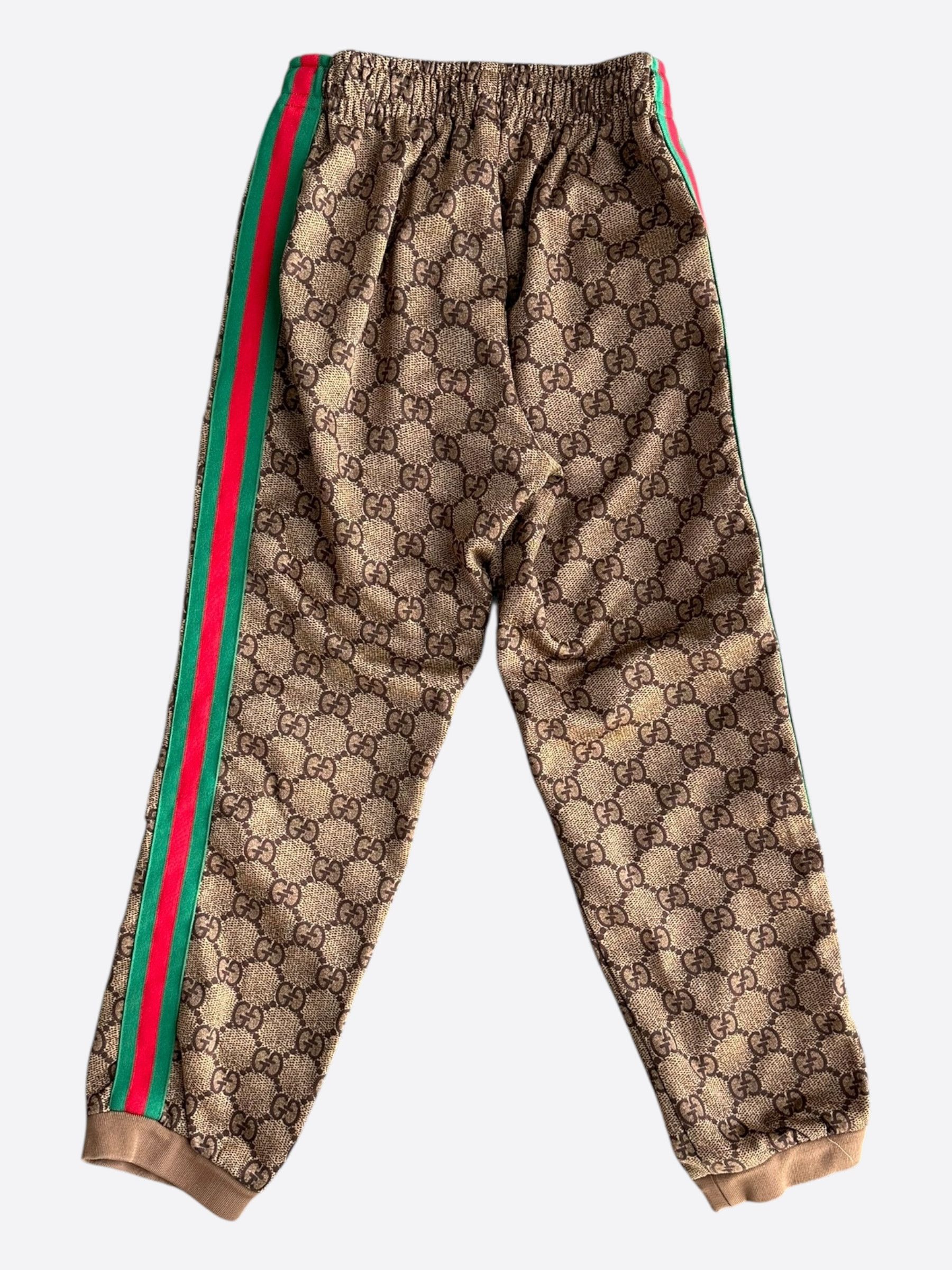 Gucci Gucci Tan Monogram Striped Track Pants Size US 30 / EU 46 - 2 Thumbnail