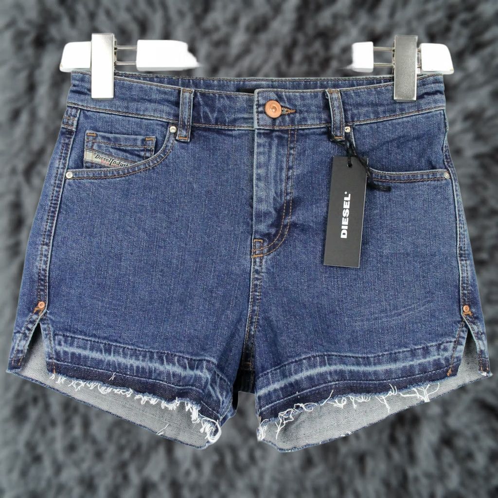 Diesel DIESEL DE SABY 0KARG Shorts Women's W23 Blue Denim Zip Fly Stretch Pockets Size 40" / US 18 - 1 Thumbnail
