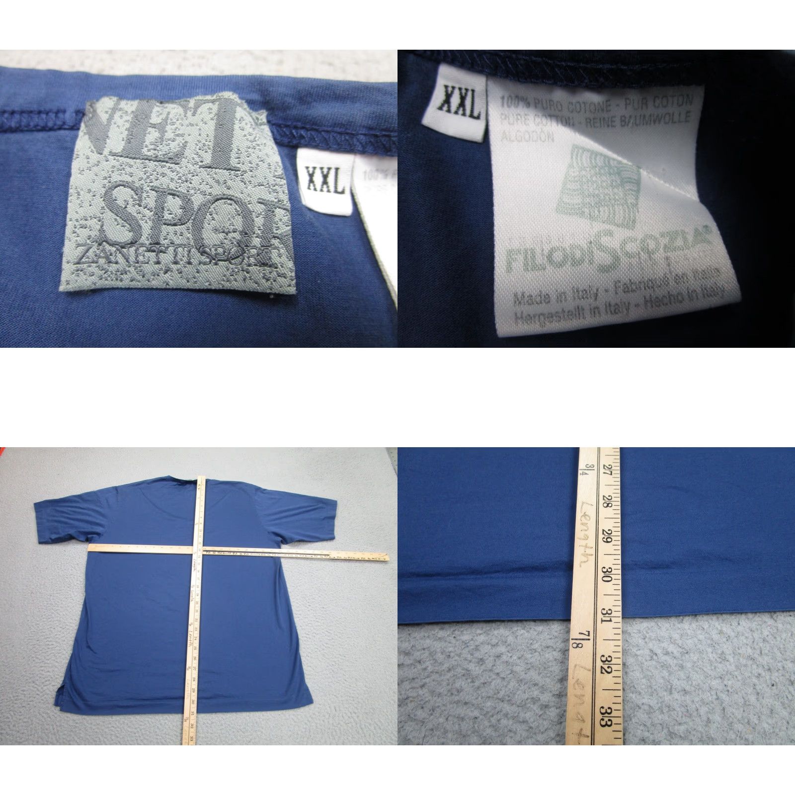 Vintage Zanetti Sport Shirt Mens 2XL Blue Crewneck Cotton Short Sleeve Made In Italy Filodiscozia Size US XXL / EU 58 / 5 - 8 Thumbnail
