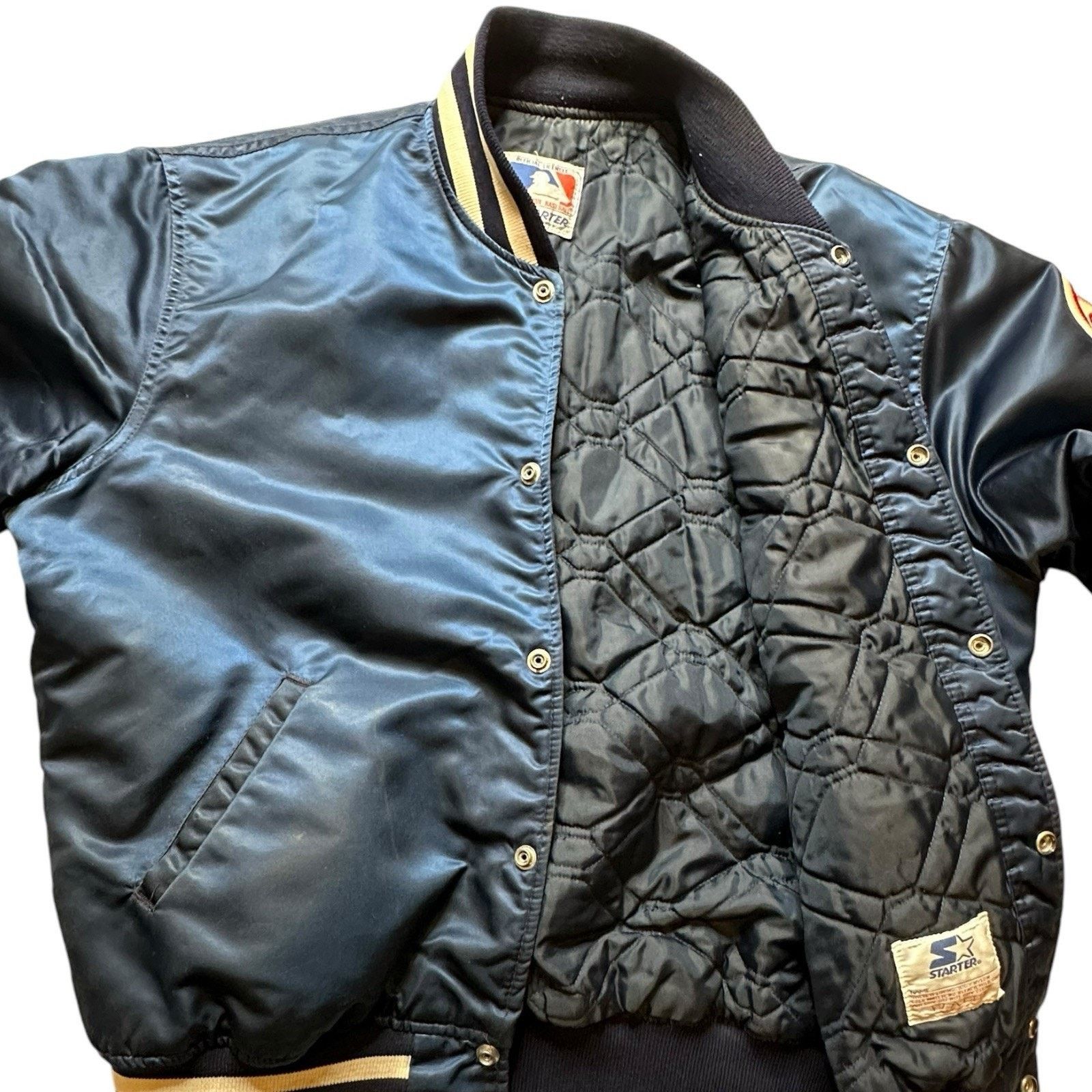 Starter VINTAGE 80s New York Yankees STARTER Satin Jacket XL Bomber Size US XL / EU 56 / 4 - 11 Thumbnail