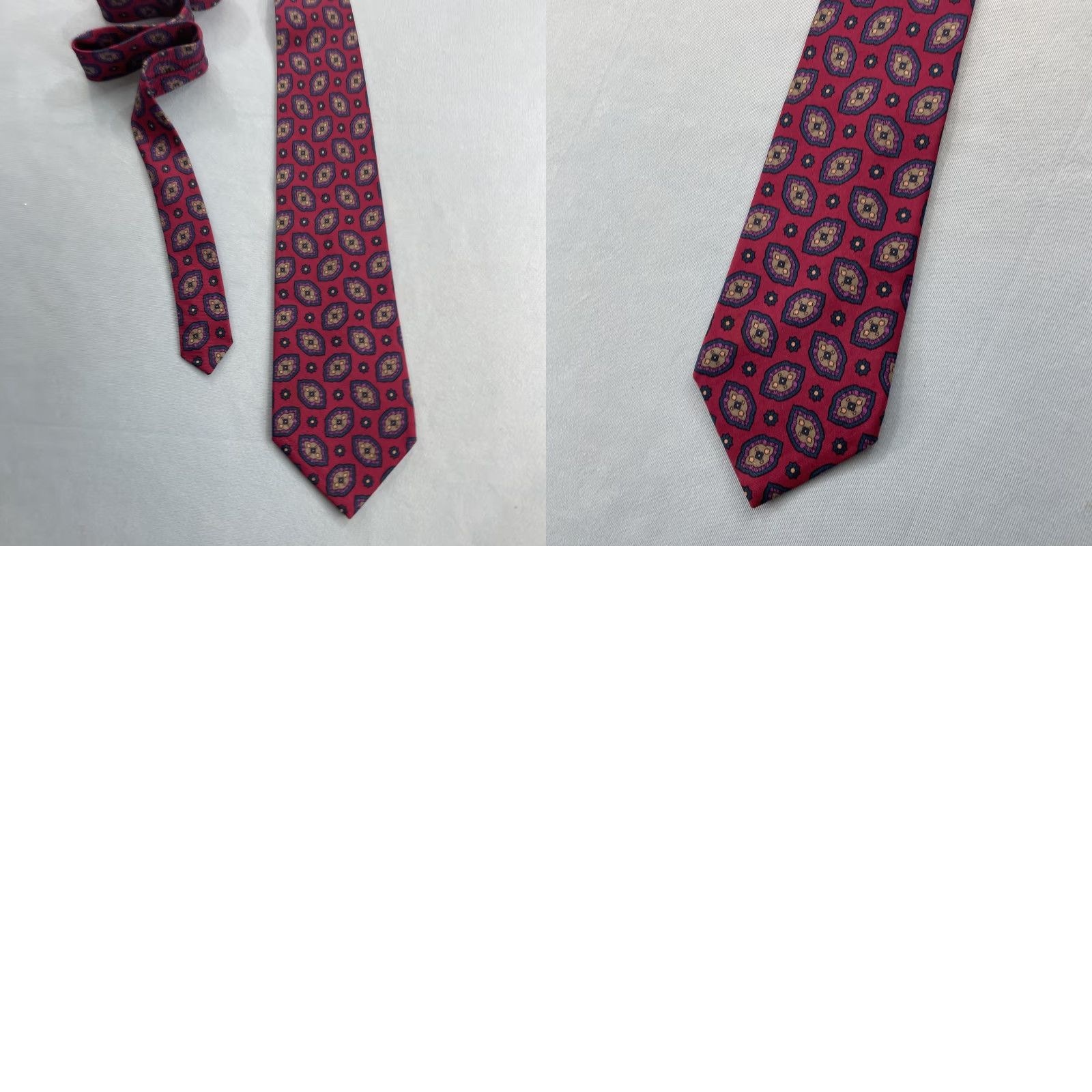 Vintage FERRELL REED Italy Silk Tie Sacred Shakra Geometry Pink Magenta Green vtg 3.5x60 Cap­sule Wide Necktie Men Pattern: Geometric Size ONE SIZE - 10 Thumbnail