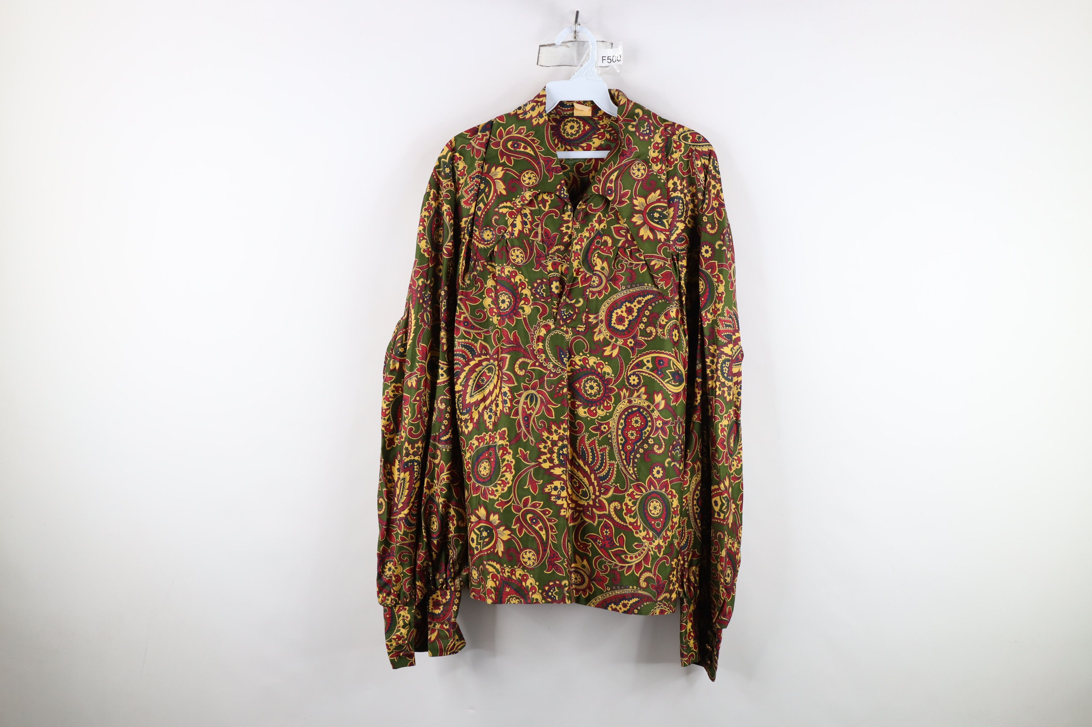 Vintage Vintage 40s Streetwear Paisley Dagger Collar Polo Shirt USA Size US XL / EU 56 / 4 - 1 Thumbnail
