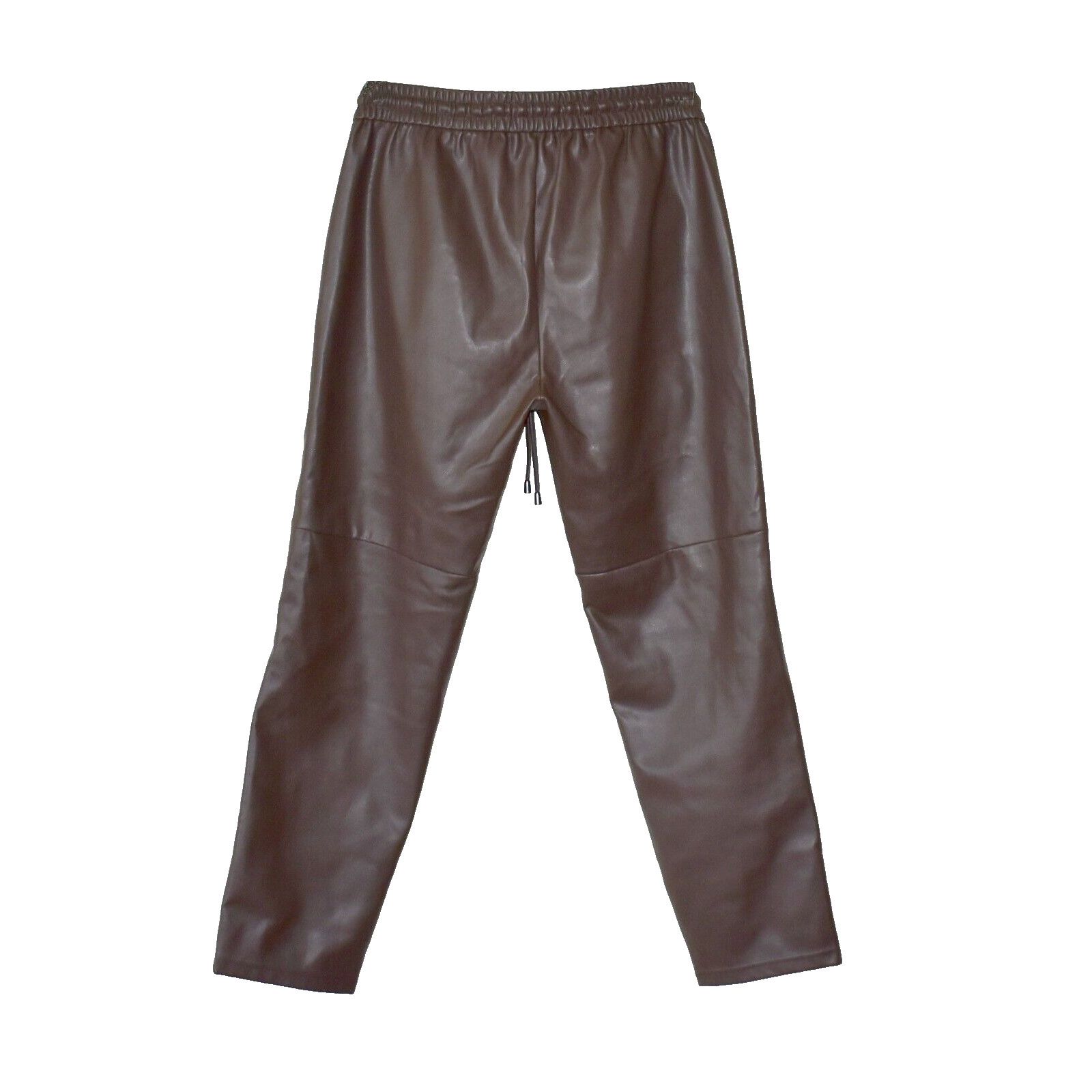 Anthropologie NEW BY ANTHROPOLOGIE Brown Faux Leather Elastic Pants Size S Size 28" / US 6 / IT 42 - 2 Thumbnail