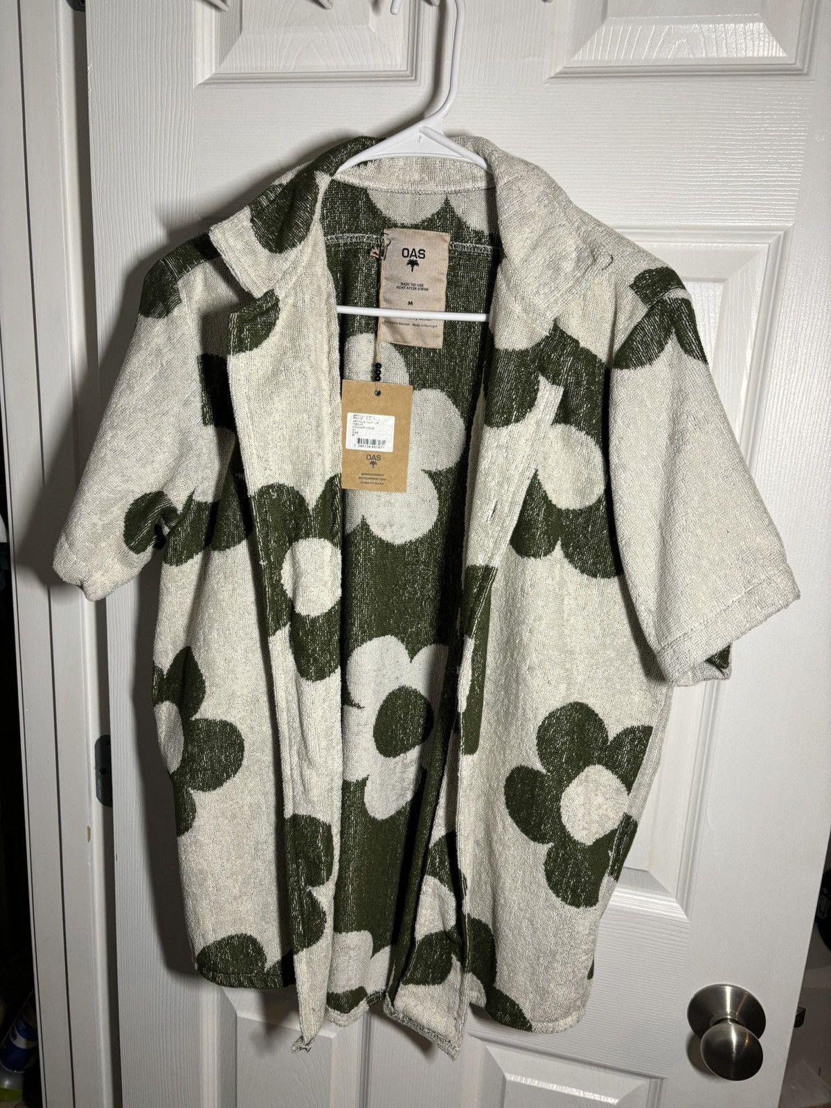 image of Oas Floral Button Up in Beige, Men's (Size Medium)