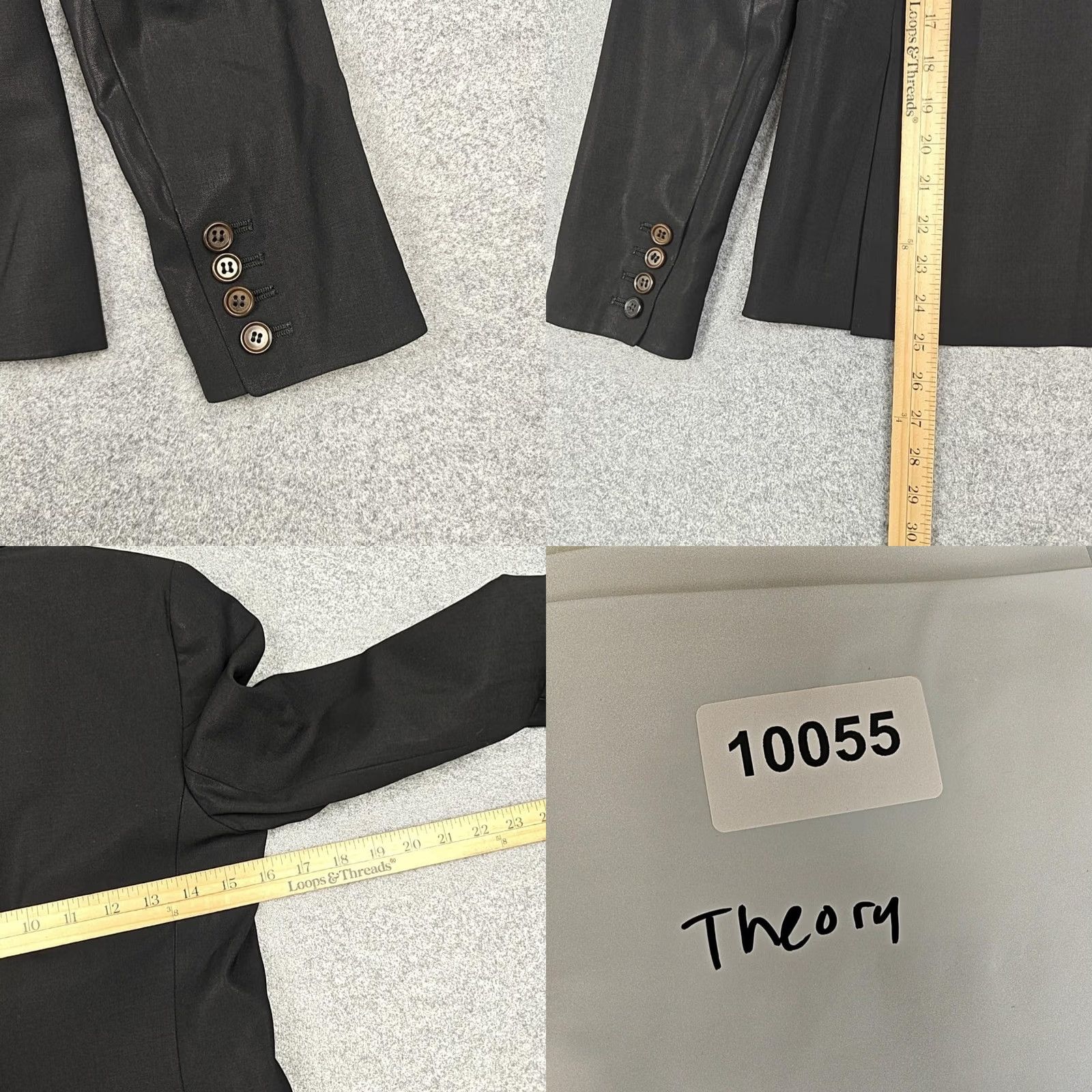 Theory Theory Blazer Womens 2 Black Wool One Button Lined Tailored Jacket Workwear Shirt Dress? Size XS / US 0-2 / IT 36-38 - 8 Thumbnail