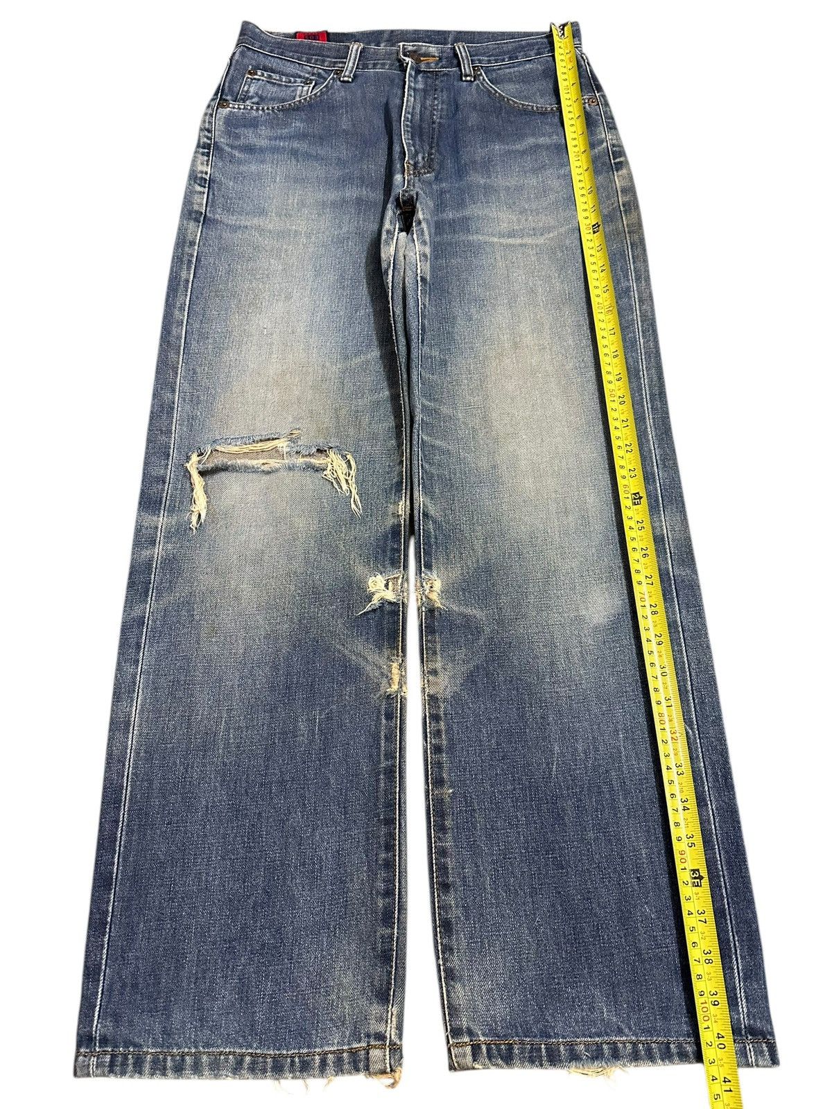 Edwin Vintage Edwin 503z Blue Faded Wash Distress Baggy Jeans Size US 31 - 14 Thumbnail