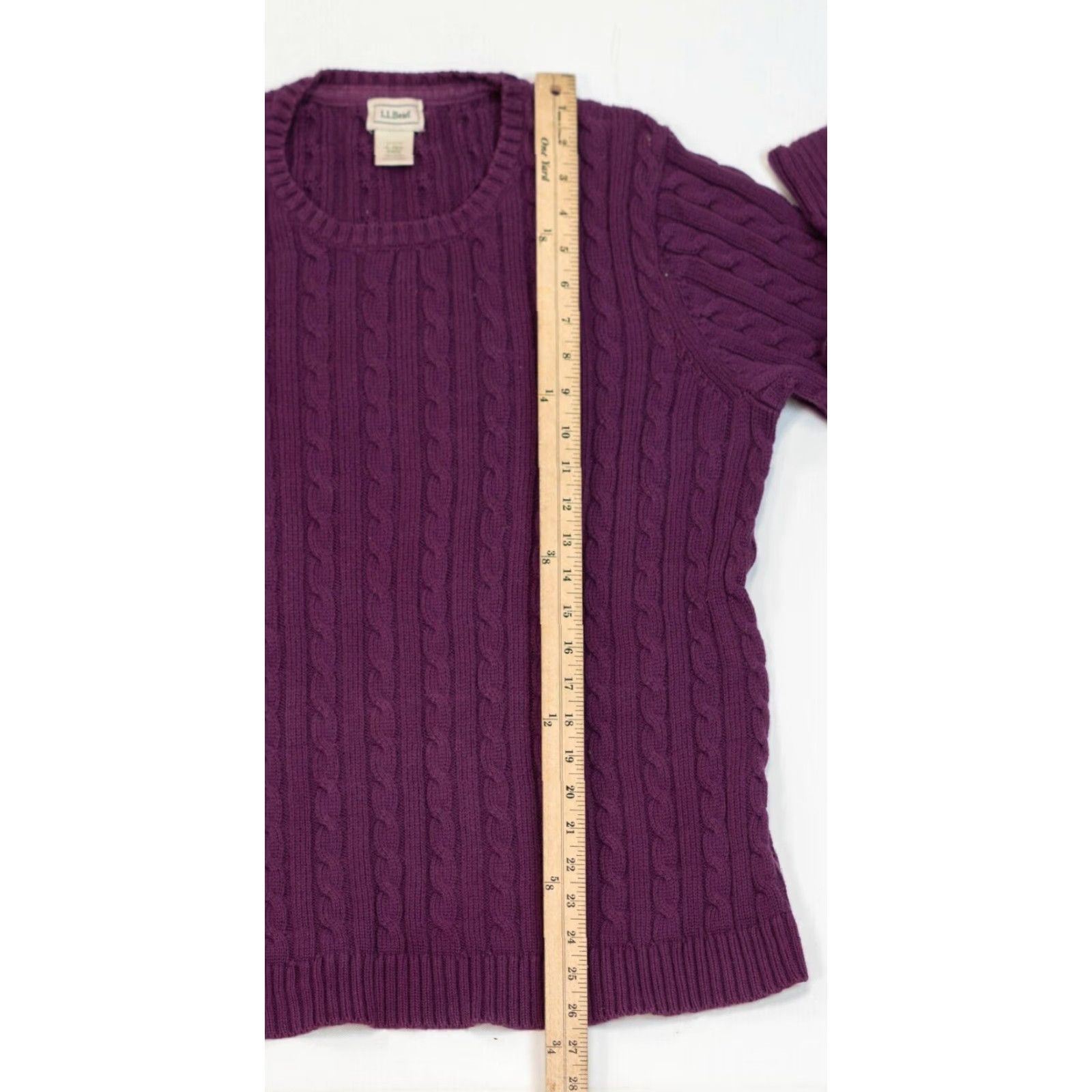 Vintage VINTAGE LL Bean Sweater Womens XL Purple Cable Knit Fisherman Cotton Classic Style Cozy Size XL / US 12-14 / IT 48-50 - 5 Thumbnail