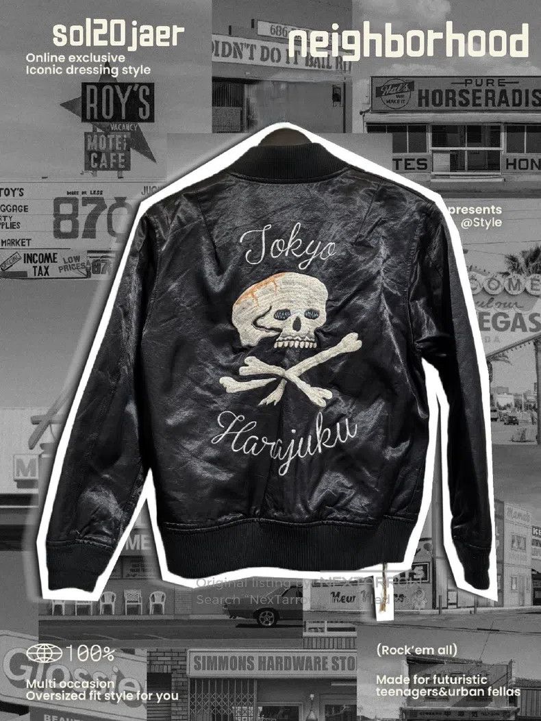 Neighborhood Neighborhood Embroidered Skull Baseball Jacket Size US S / EU 44-46 / 1 - 2 Thumbnail